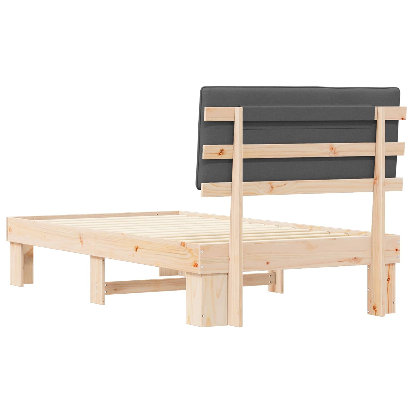 vidaXL Σκελετός Κρεβατιού με Επενδεδυμένο Κεφαλάρι Σκούρο Γκρι