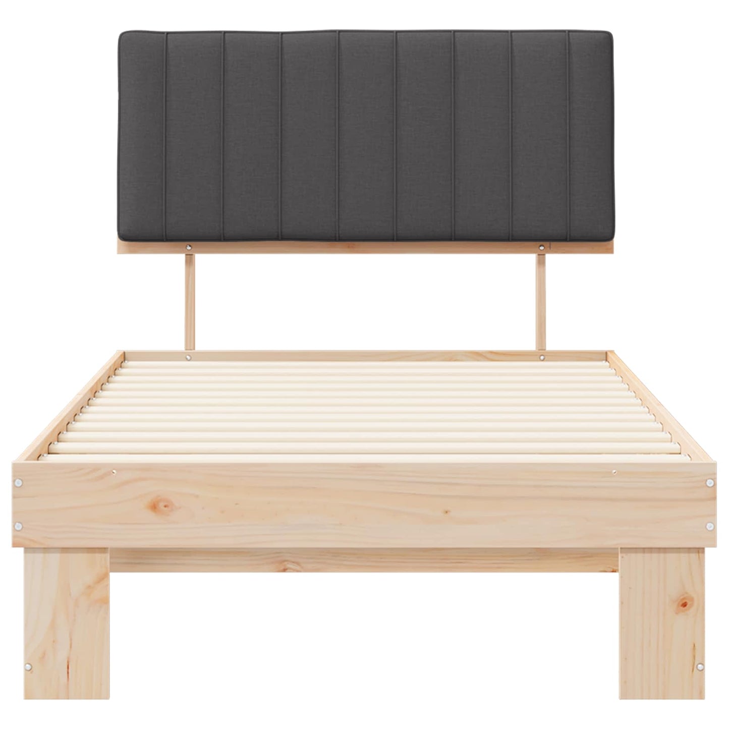 vidaXL Σκελετός Κρεβατιού με Επενδεδυμένο Κεφαλάρι Σκούρο Γκρι