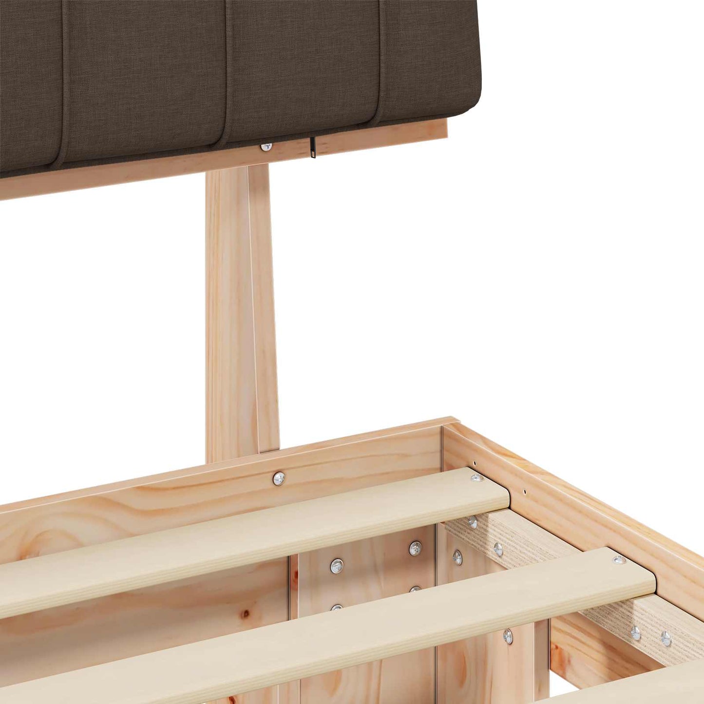 vidaXL Σκελετός Κρεβατιού με Επενδεδυμένο Κεφαλάρι Taupe 100 x 200 cm