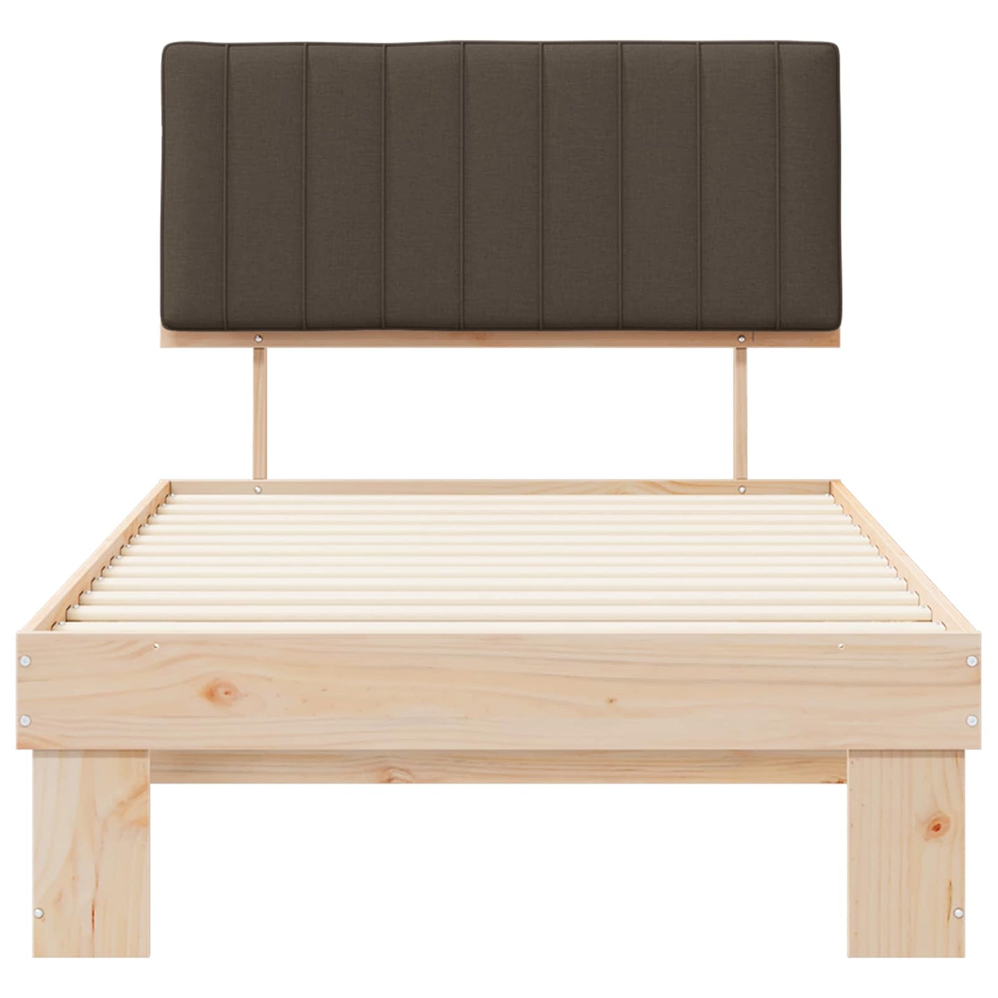 vidaXL Σκελετός Κρεβατιού με Επενδεδυμένο Κεφαλάρι Taupe 100 x 200 cm