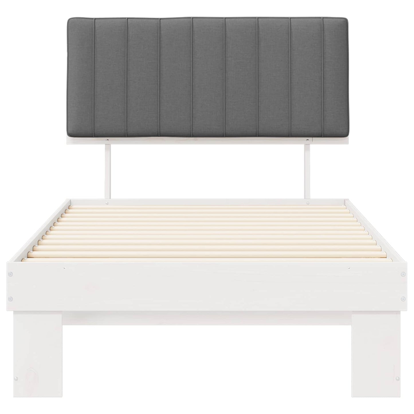 vidaXL Σκελετός Κρεβατιού με Επενδεδυμένο Κεφαλάρι Ανοιχτό γκρι