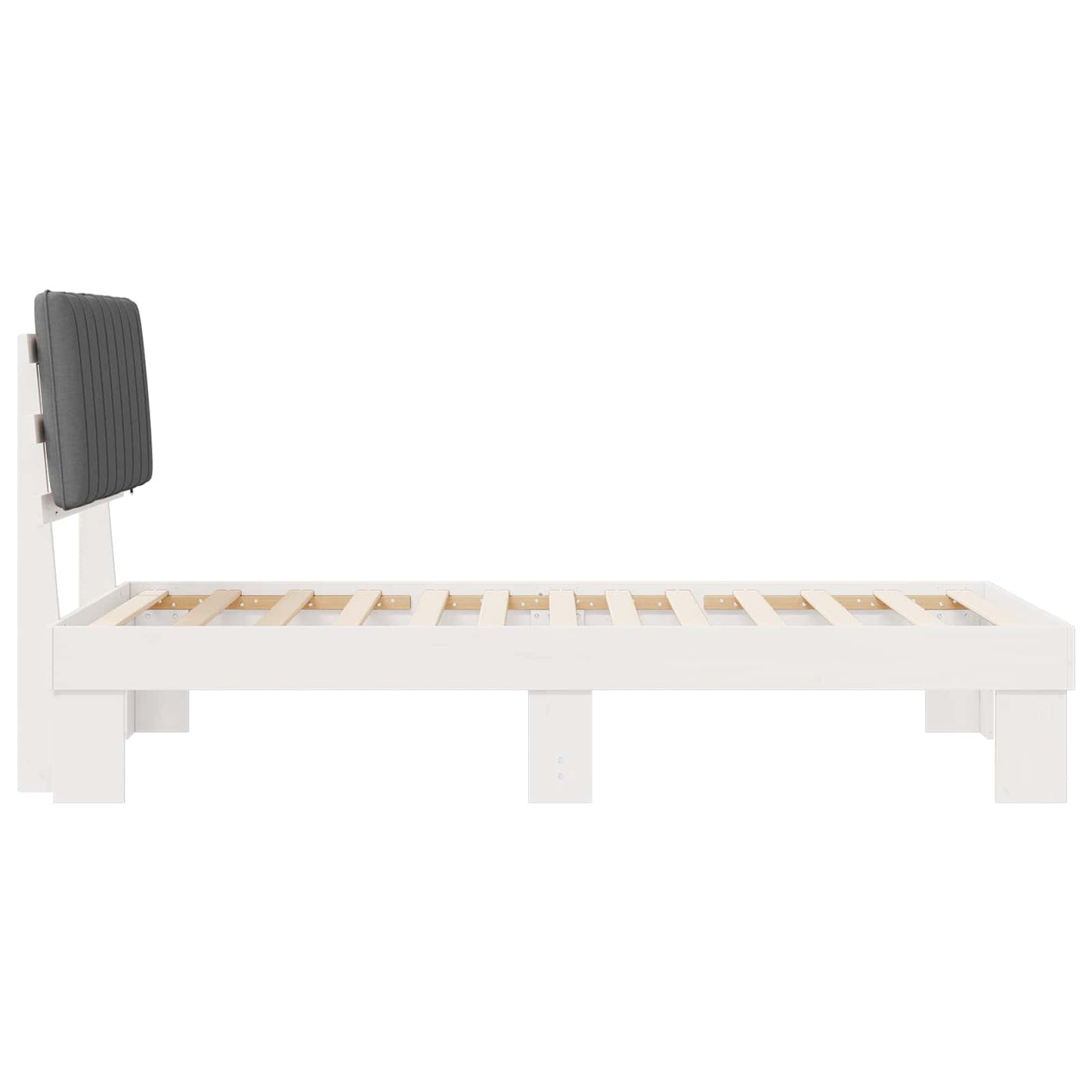 vidaXL Σκελετός Κρεβατιού με Επενδεδυμένο Κεφαλάρι Ανοιχτό γκρι
