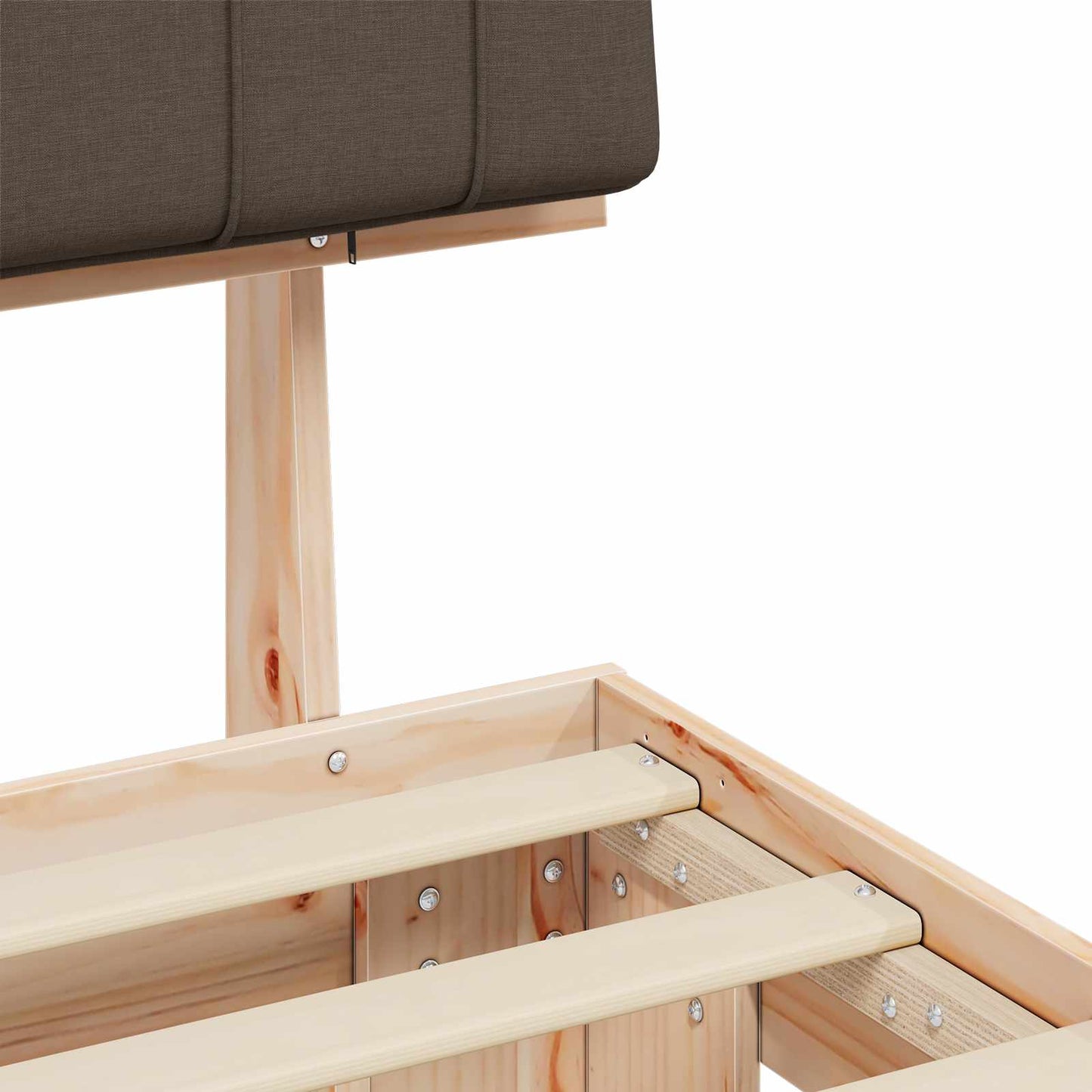 vidaXL Σκελετός Κρεβατιού με Επενδεδυμένο Κεφαλάρι Taupe 90 x 200 cm