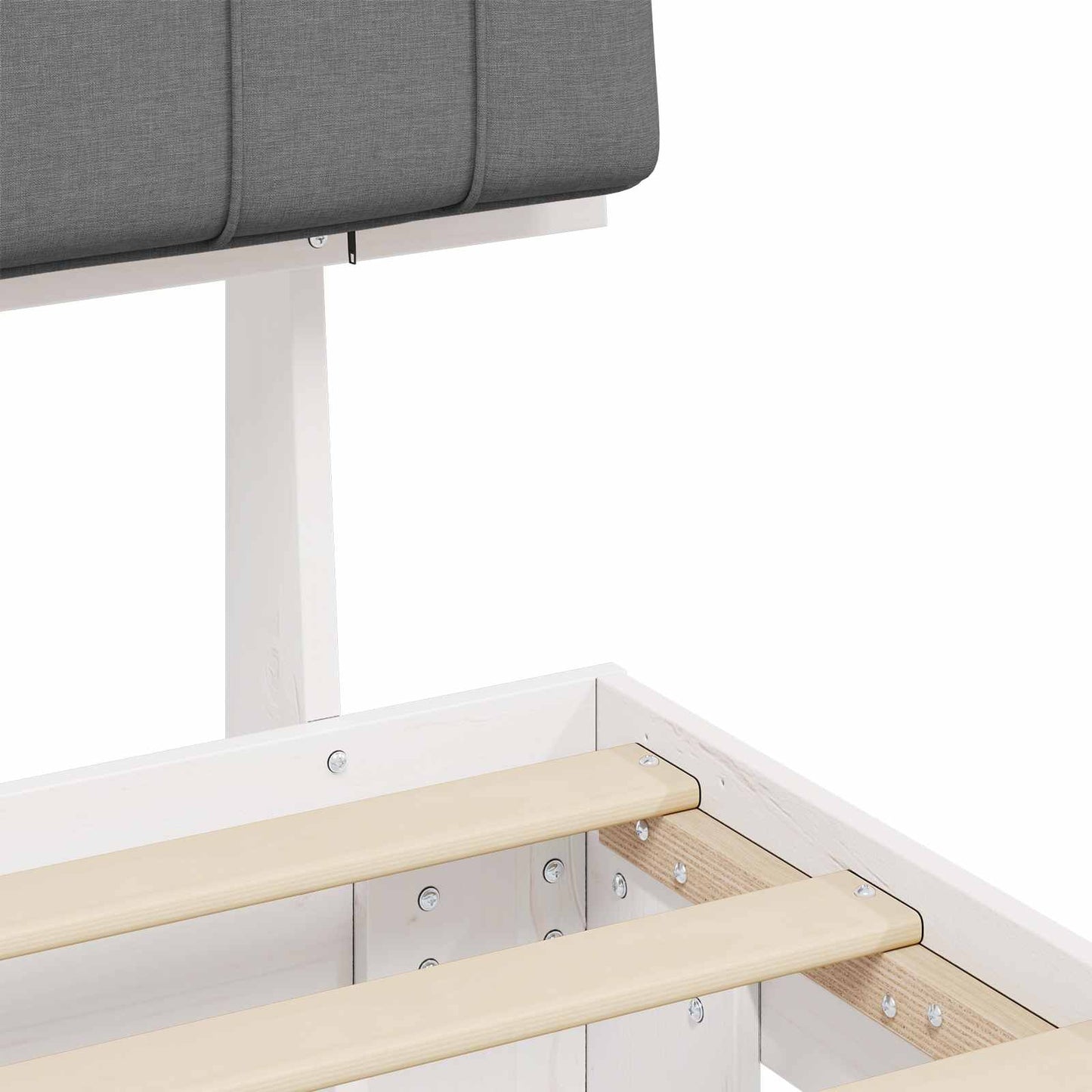 vidaXL Σκελετός Κρεβατιού με Επενδεδυμένο Κεφαλάρι Ανοιχτό γκρι
