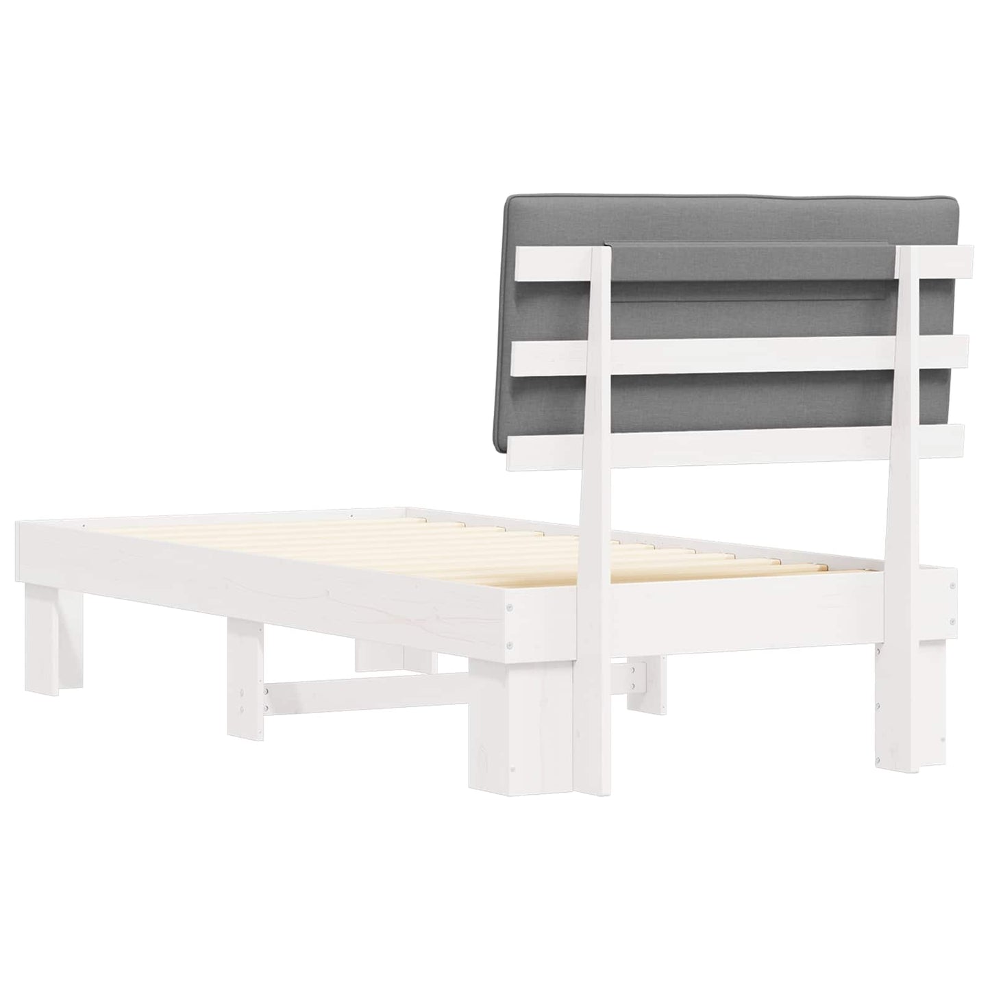 vidaXL Σκελετός Κρεβατιού με Επενδεδυμένο Κεφαλάρι Ανοιχτό γκρι