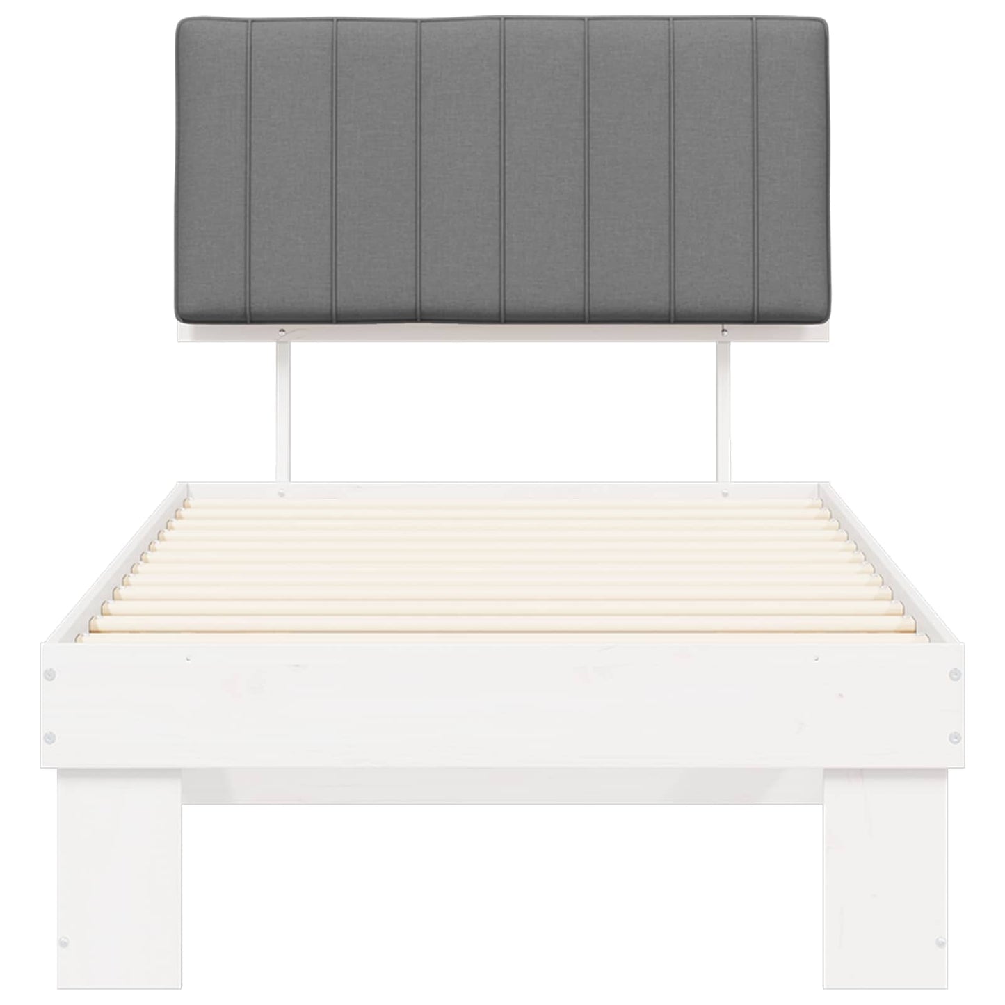 vidaXL Σκελετός Κρεβατιού με Επενδεδυμένο Κεφαλάρι Ανοιχτό γκρι