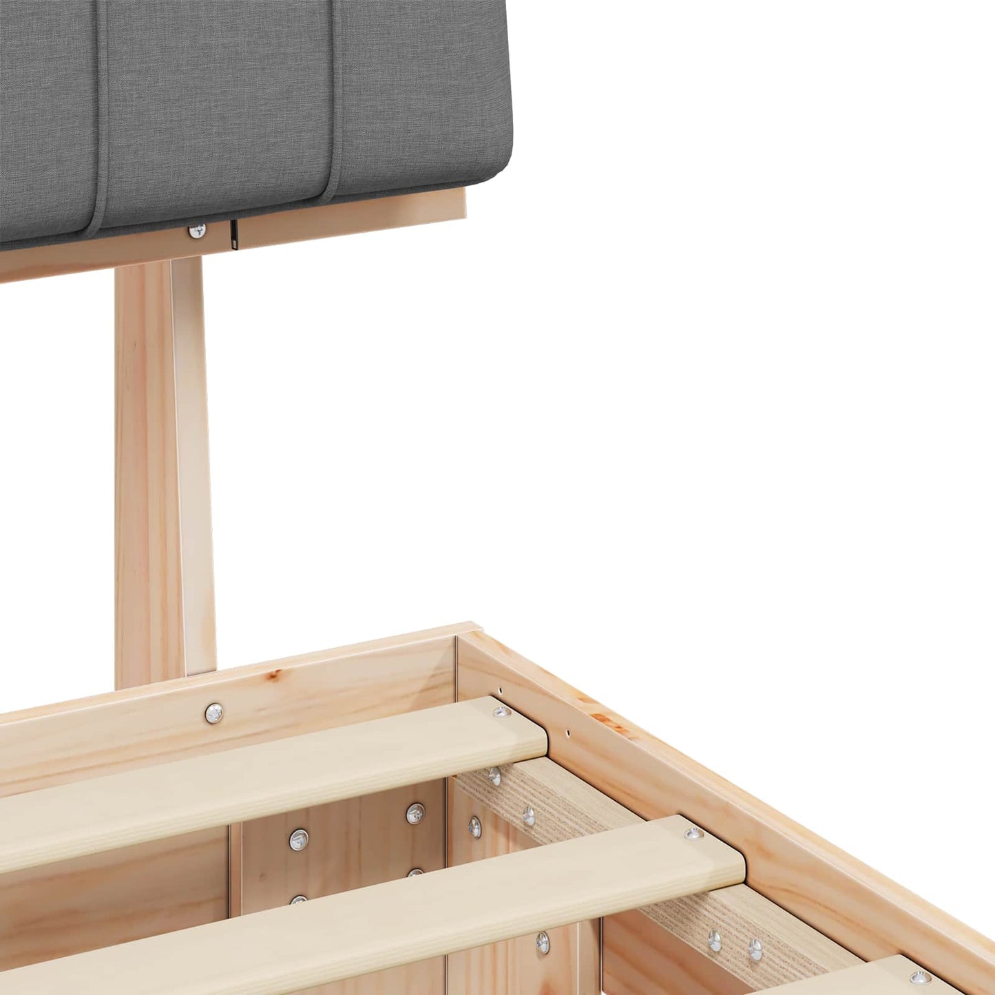 vidaXL Σκελετός Κρεβατιού με Επενδεδυμένο Κεφαλάρι Ανοιχτό γκρι