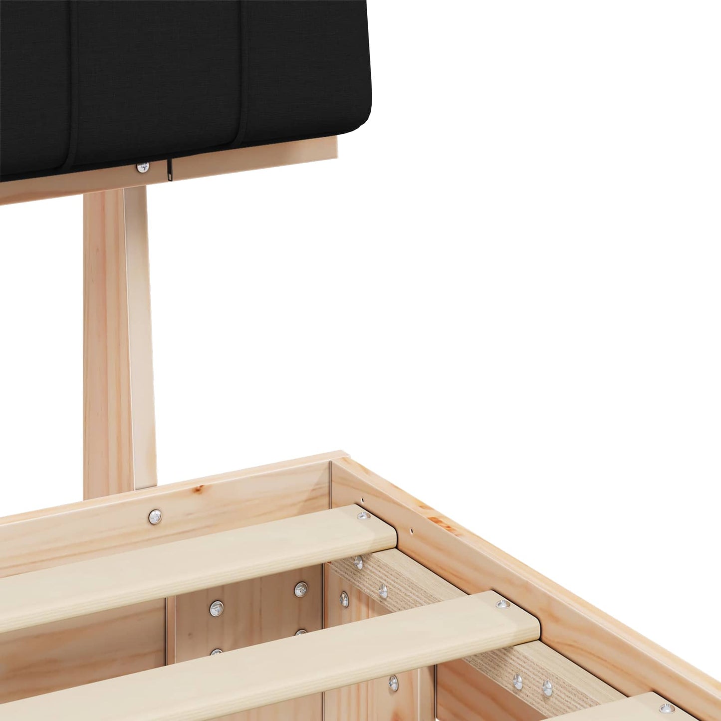 vidaXL Σκελετός Κρεβατιού με Επενδεδυμένο Κεφαλάρι Μαύρο 80 x 200 cm