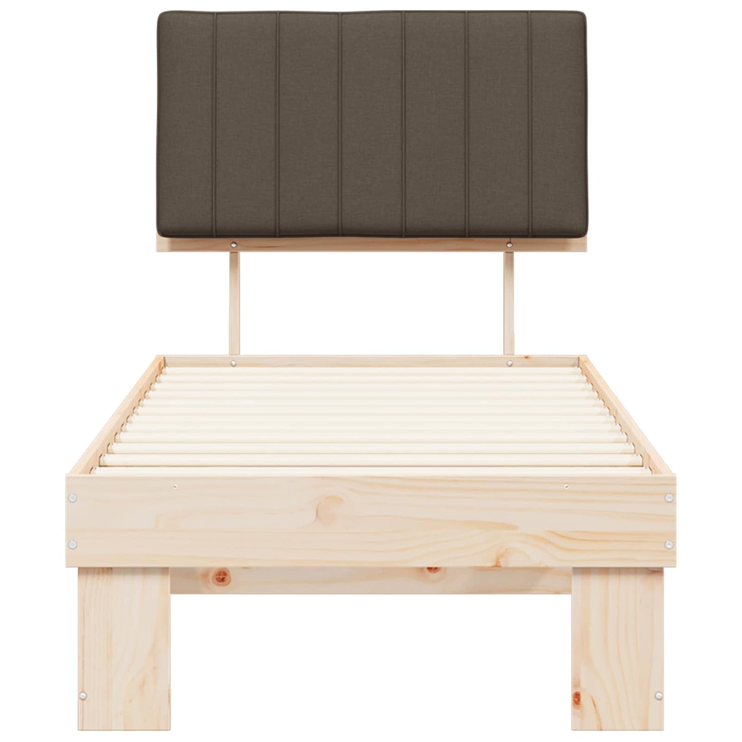 vidaXL Σκελετός Κρεβατιού με Επενδεδυμένο Κεφαλάρι Taupe 80 x 200 cm