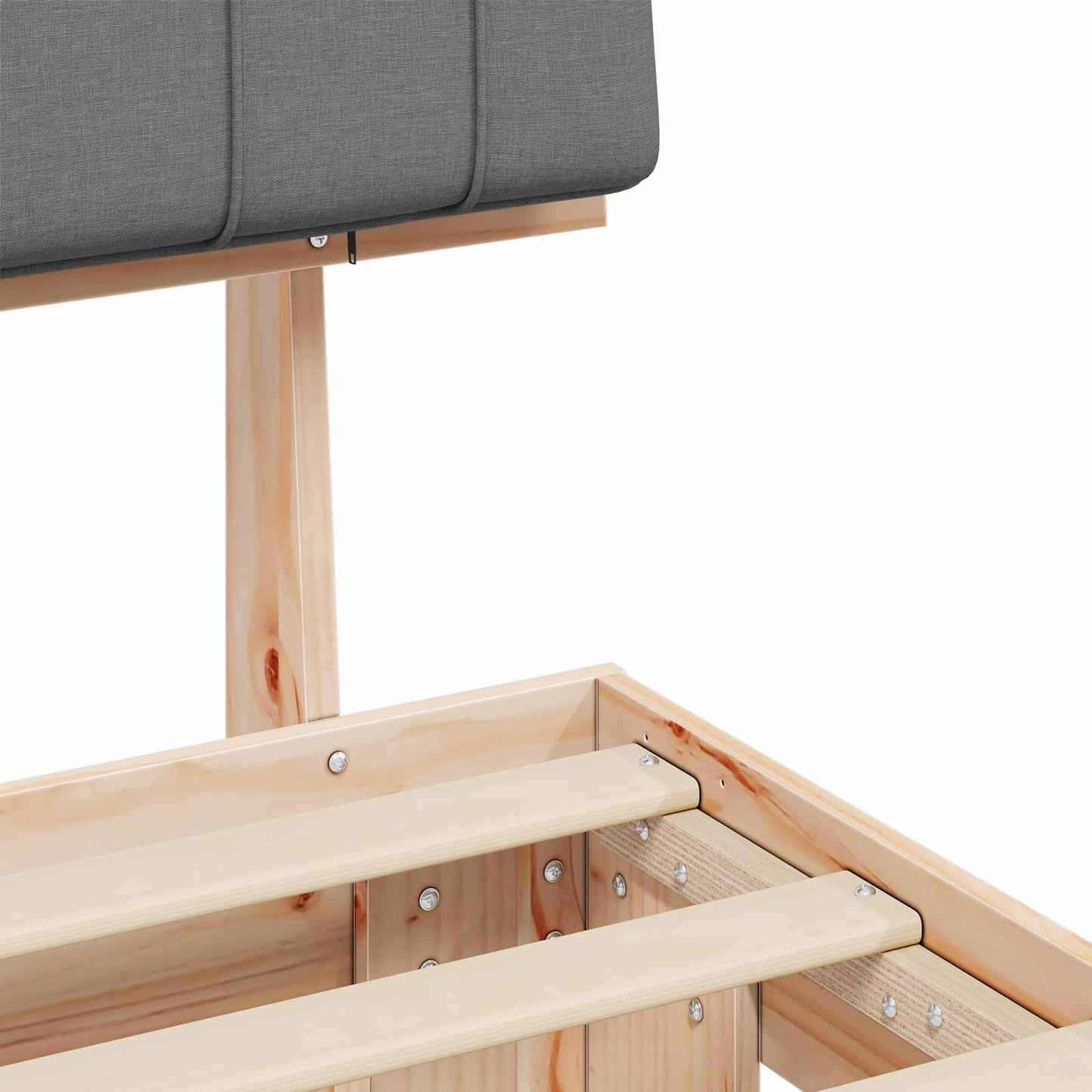 vidaXL Σκελετός Κρεβατιού με Επενδεδυμένο Κεφαλάρι Ανοιχτό γκρι