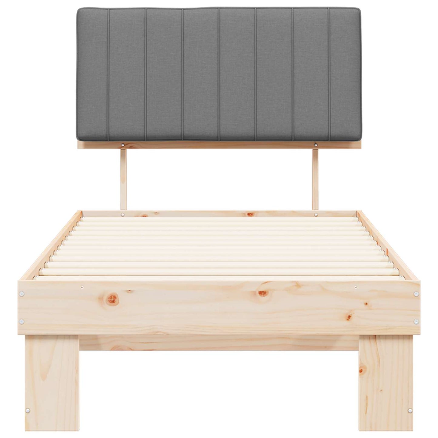 vidaXL Σκελετός Κρεβατιού με Επενδεδυμένο Κεφαλάρι Ανοιχτό γκρι