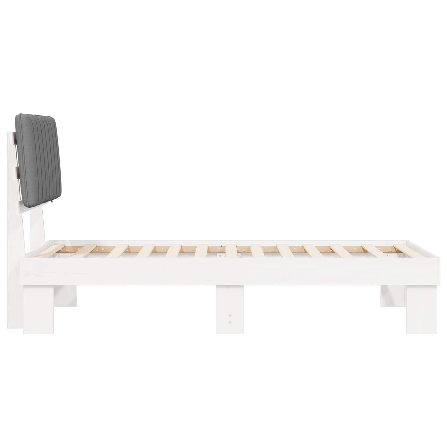 vidaXL Σκελετός Κρεβατιού με Επενδεδυμένο Κεφαλάρι Ανοιχτό γκρι