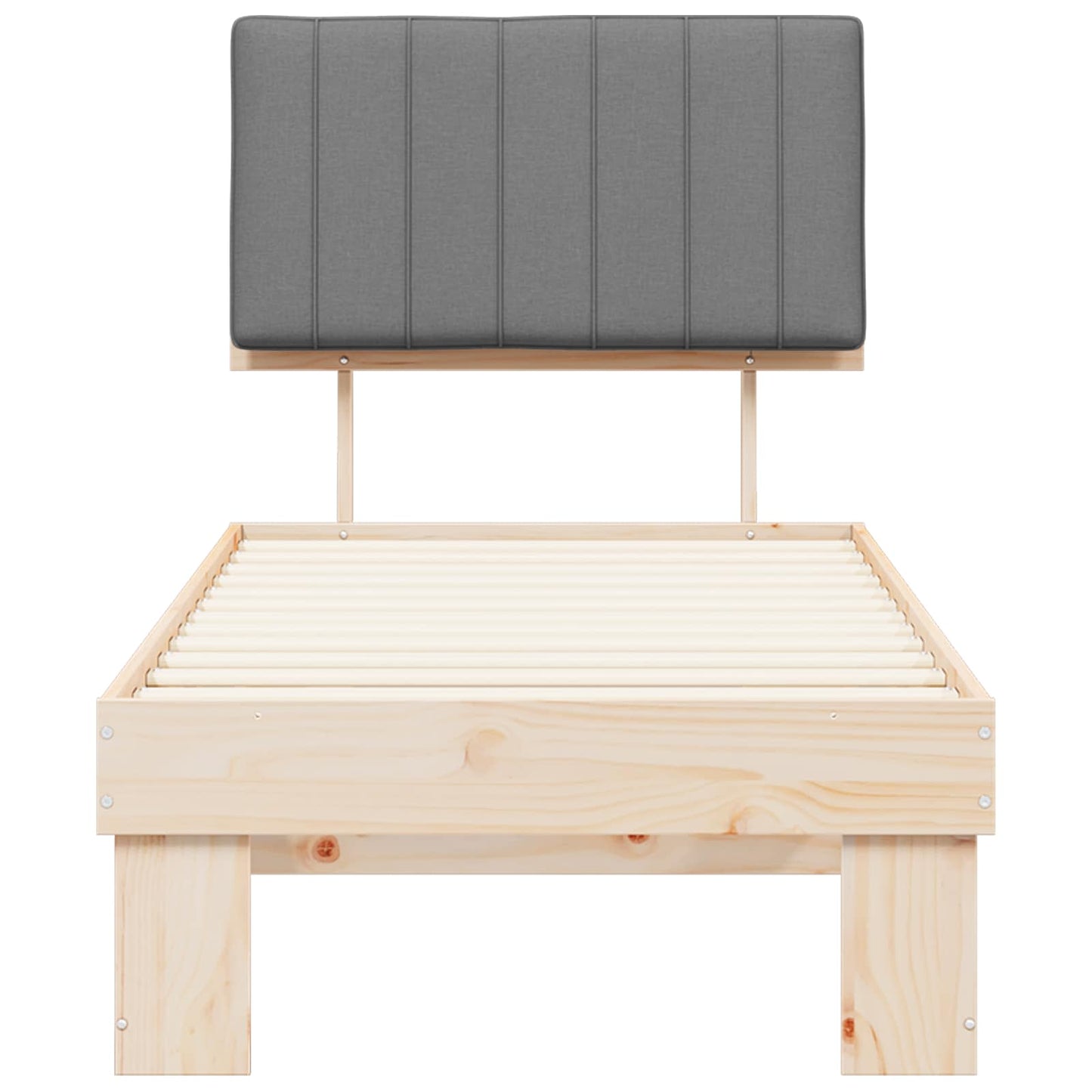 vidaXL Σκελετός Κρεβατιού με Επενδεδυμένο Κεφαλάρι Ανοιχτό γκρι