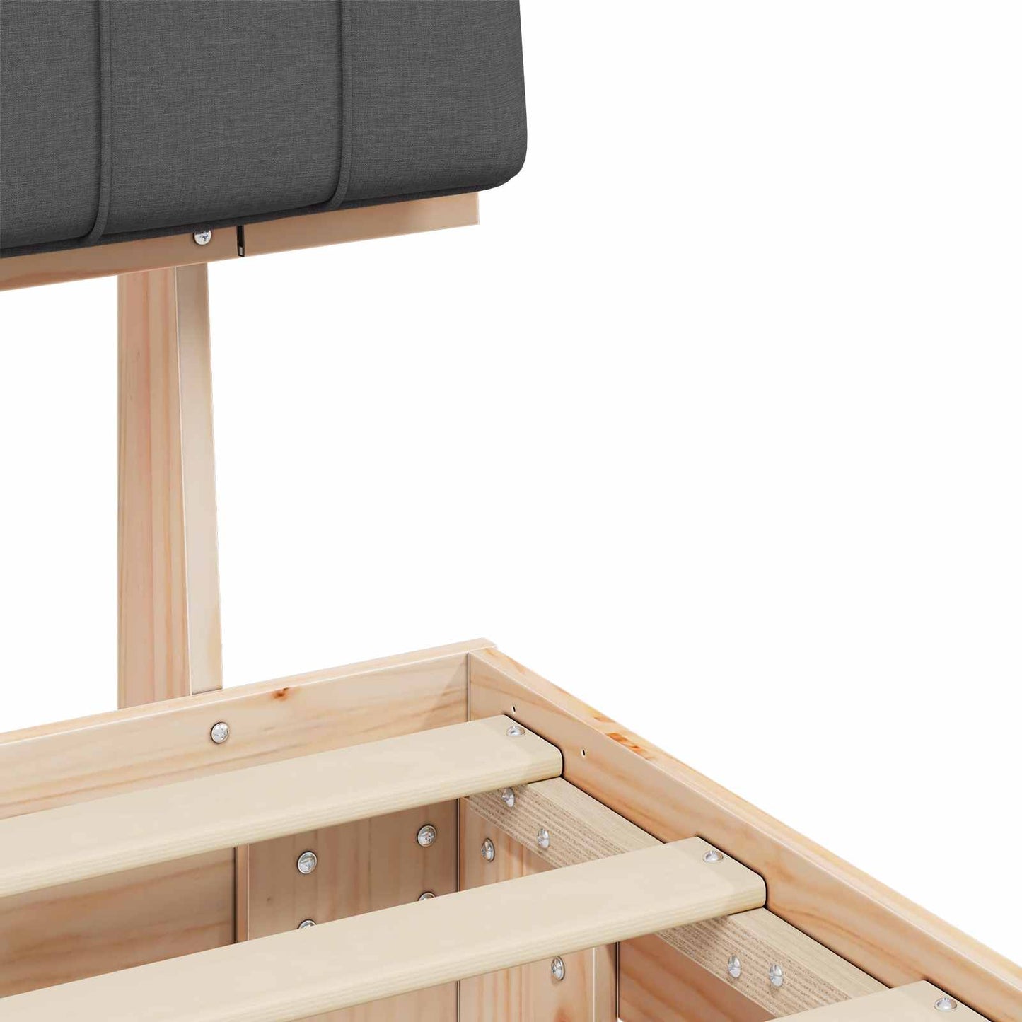 vidaXL Σκελετός Κρεβατιού με Επενδεδυμένο Κεφαλάρι Σκούρο Γκρι