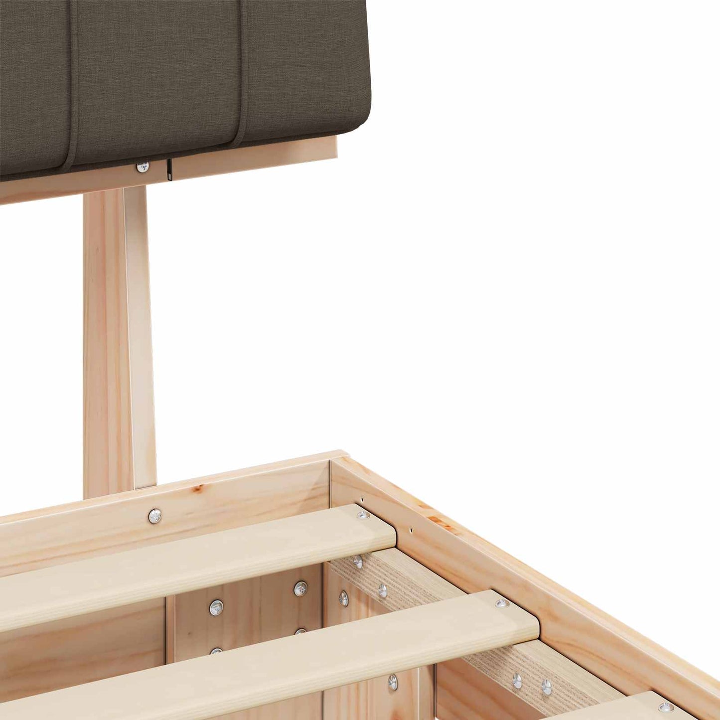 vidaXL Σκελετός Κρεβατιού με Επενδεδυμένο Κεφαλάρι Taupe 75 x 190 cm