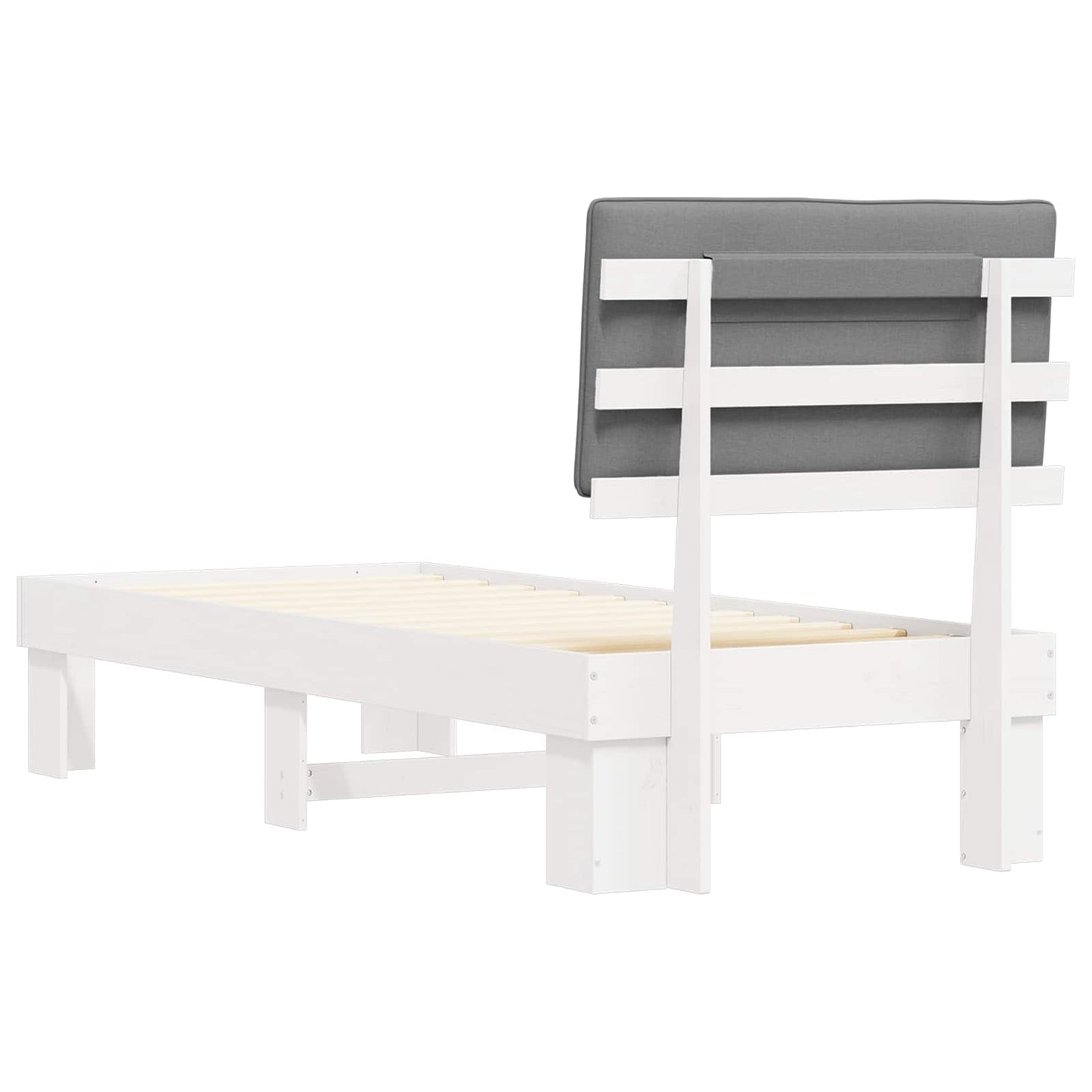 vidaXL Σκελετός Κρεβατιού με Επενδεδυμένο Κεφαλάρι Ανοιχτό γκρι