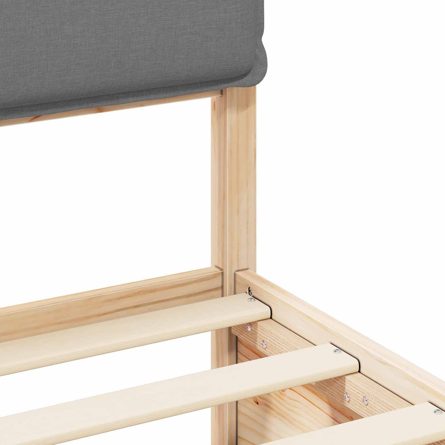 vidaXL Σκελετός Κρεβατιού με Επενδεδυμένο Κεφαλάρι Ανοιχτό γκρι