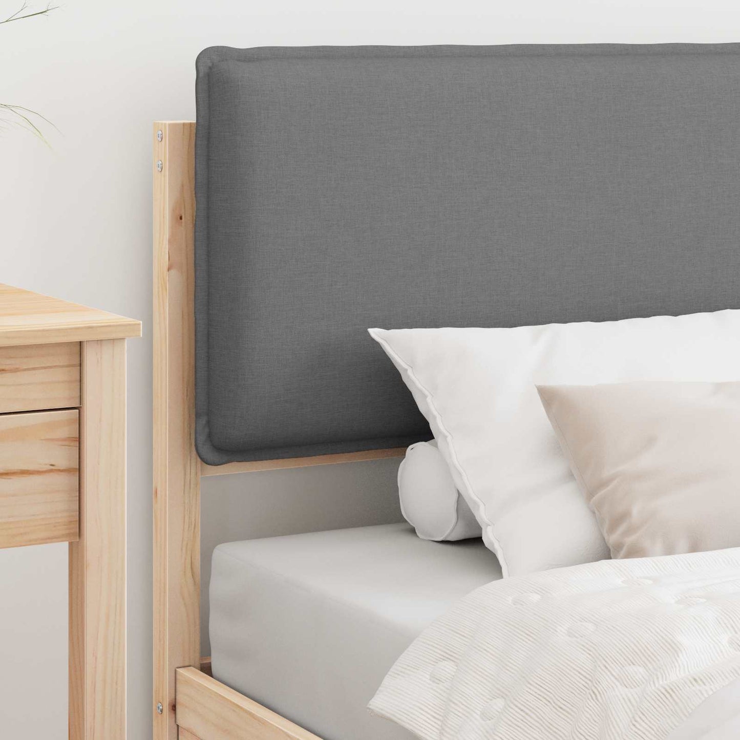 vidaXL Σκελετός Κρεβατιού με Επενδεδυμένο Κεφαλάρι Ανοιχτό γκρι