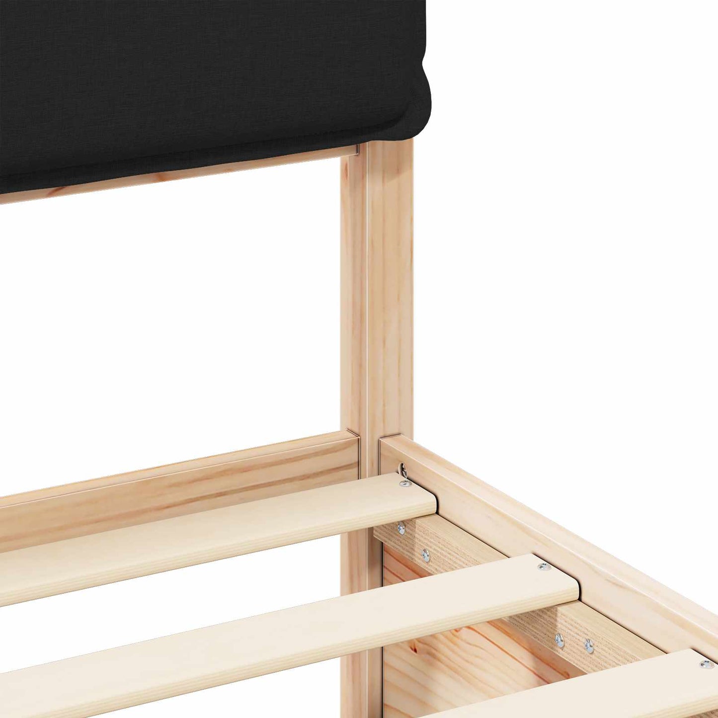 vidaXL Σκελετός Κρεβατιού με Επενδεδυμένο Κεφαλάρι Μαύρο 100 x 200 cm