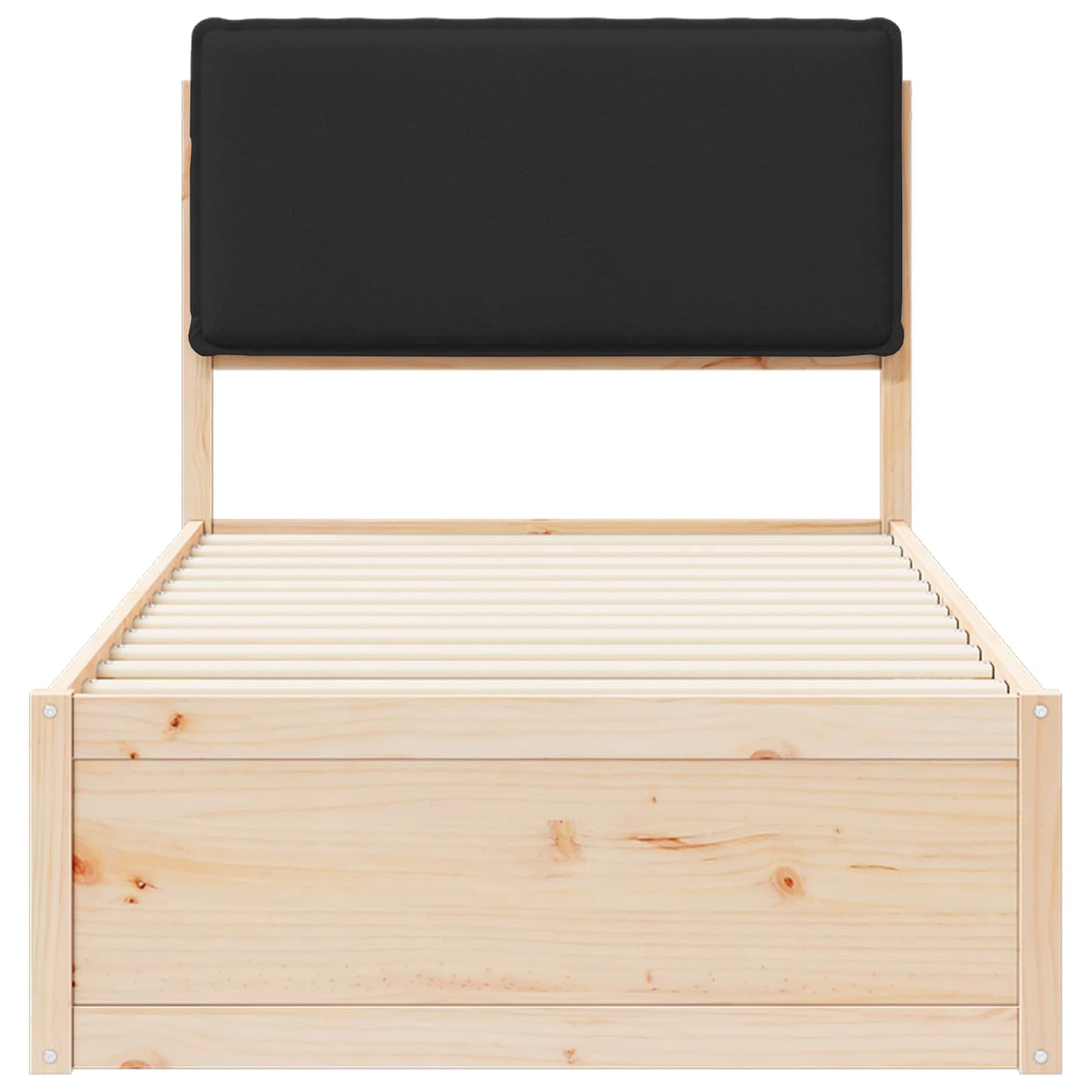 vidaXL Σκελετός Κρεβατιού με Επενδεδυμένο Κεφαλάρι Μαύρο 100 x 200 cm