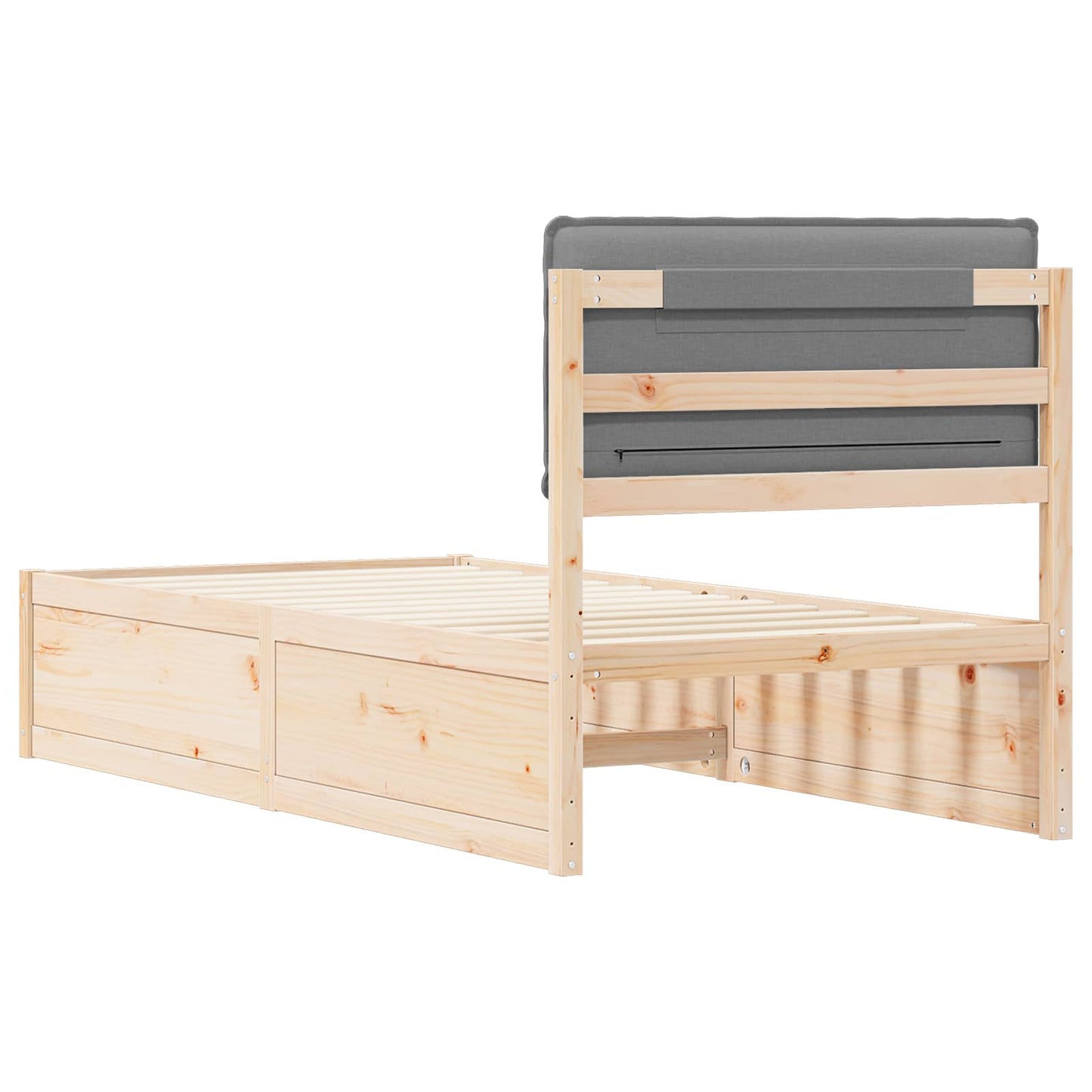 vidaXL Σκελετός Κρεβατιού με Επενδεδυμένο Κεφαλάρι Ανοιχτό γκρι