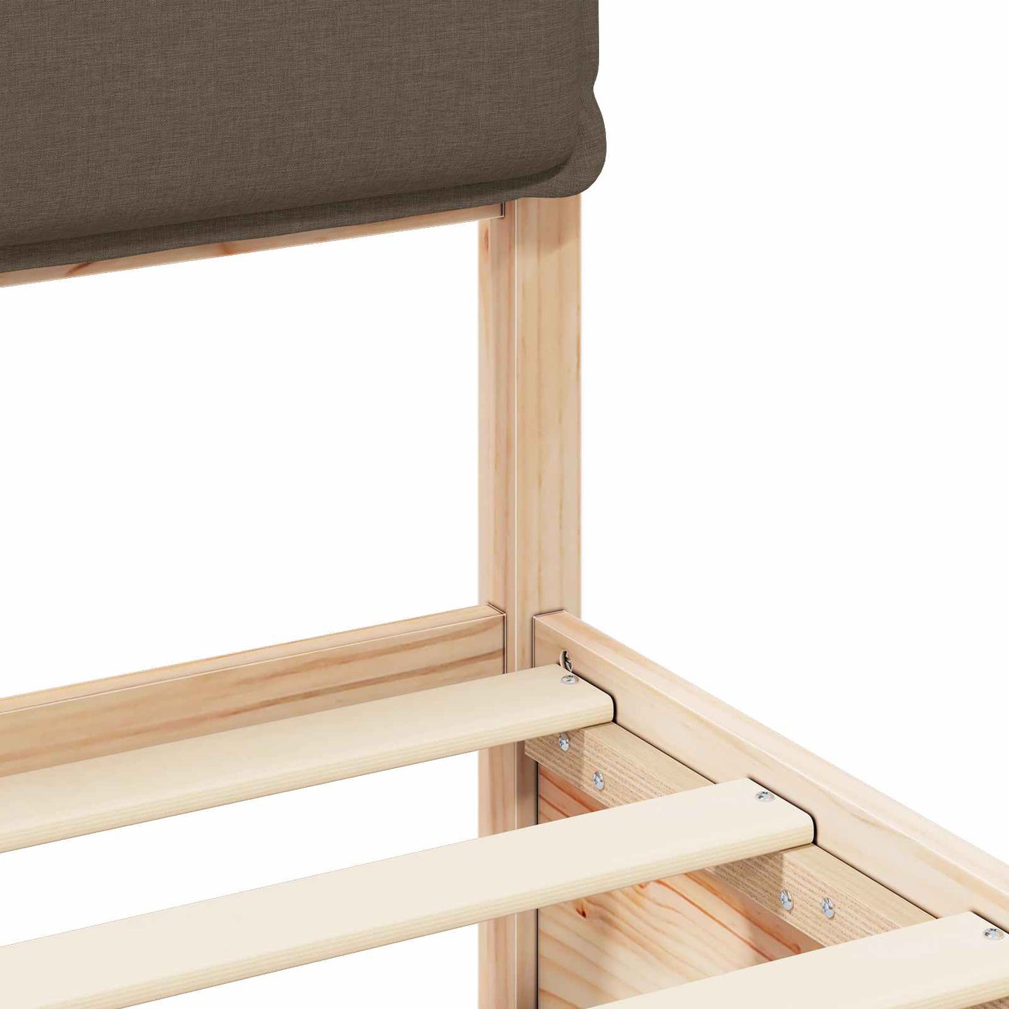 vidaXL Σκελετός Κρεβατιού με Επενδεδυμένο Κεφαλάρι Taupe 90 x 200 cm