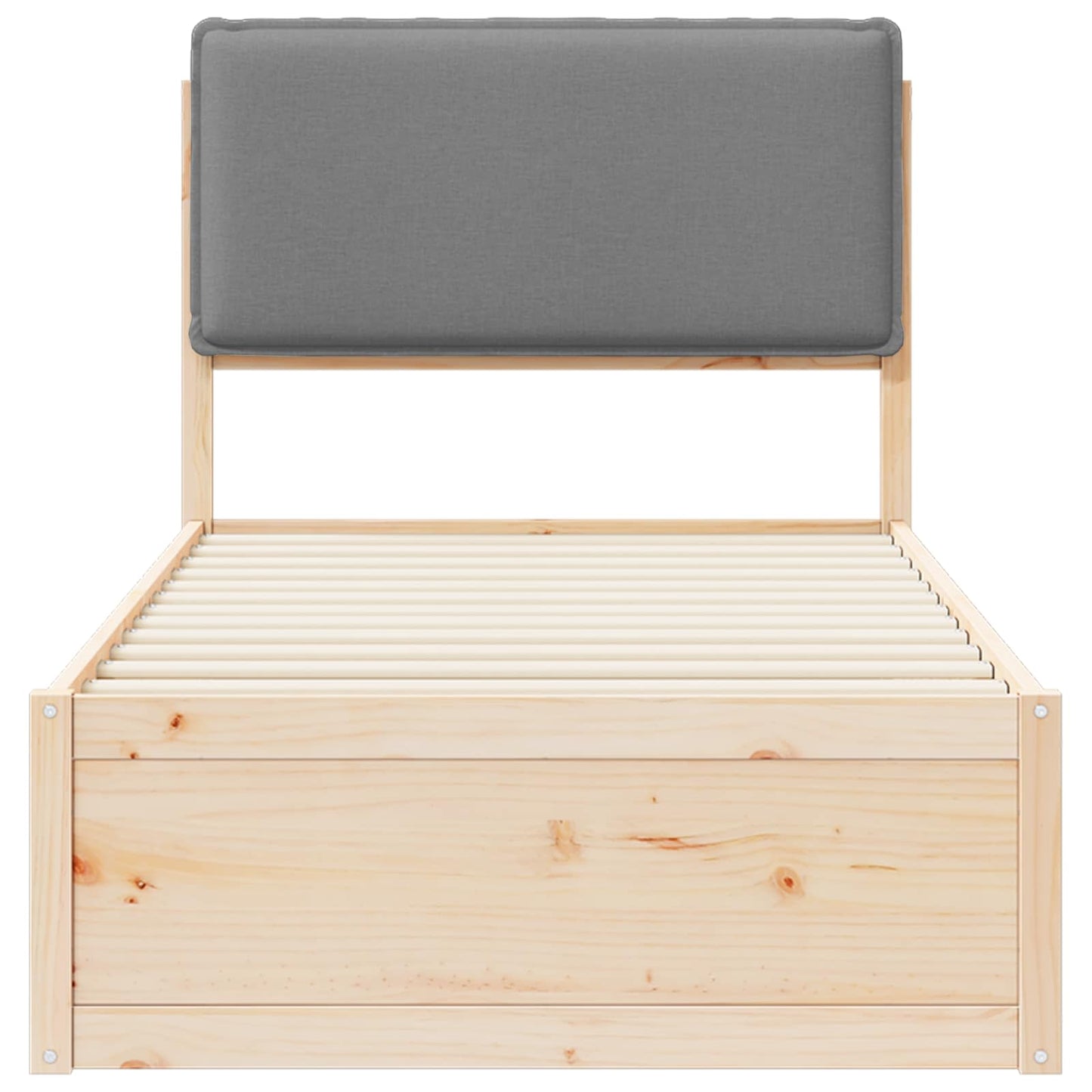 vidaXL Σκελετός Κρεβατιού με Επενδεδυμένο Κεφαλάρι Ανοιχτό γκρι