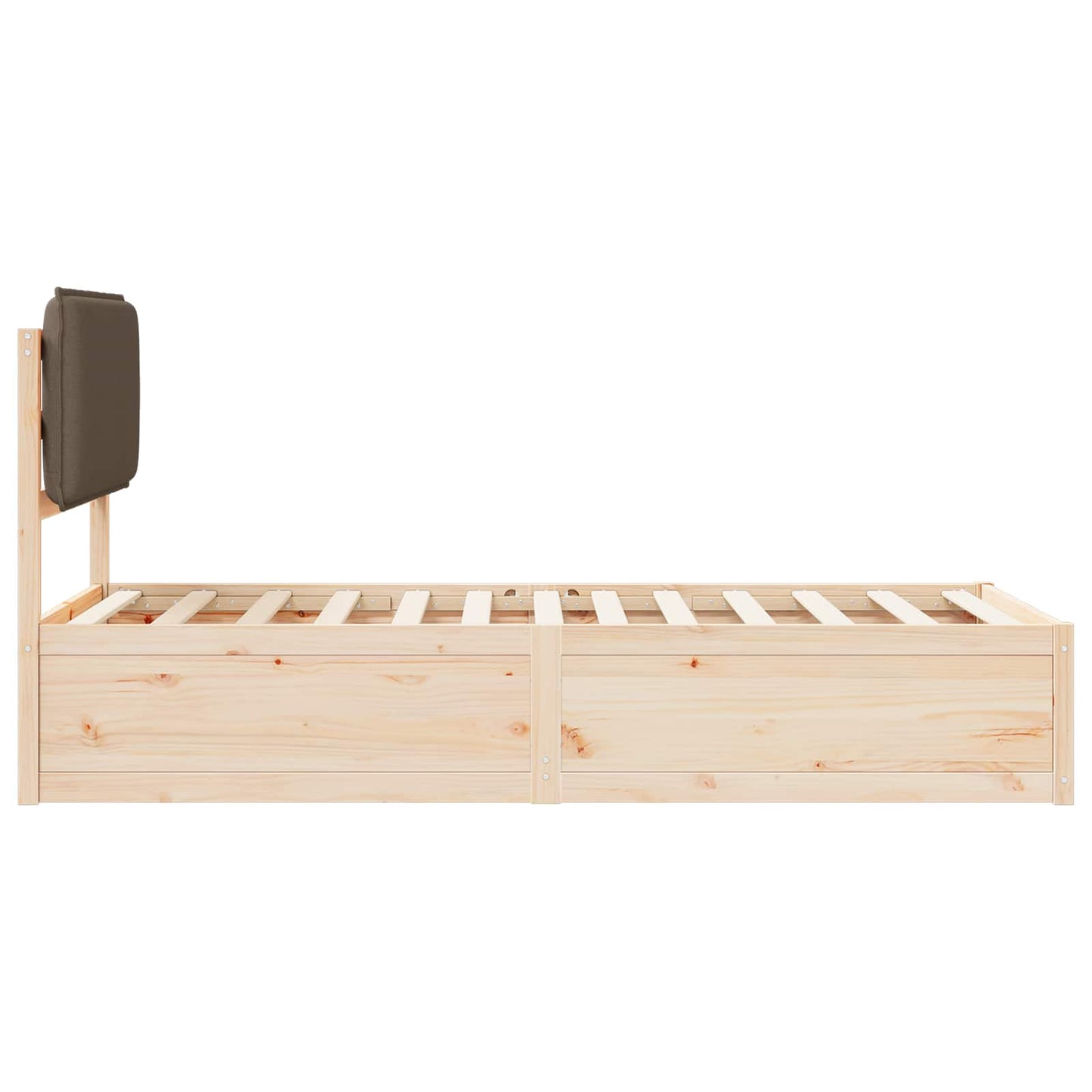 vidaXL Σκελετός Κρεβατιού με Επενδεδυμένο Κεφαλάρι Taupe 90 x 190 cm