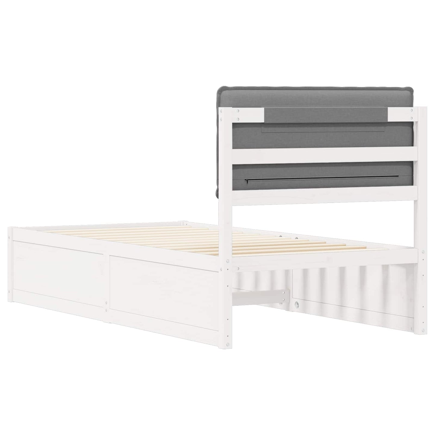 vidaXL Σκελετός Κρεβατιού με Επενδεδυμένο Κεφαλάρι Ανοιχτό γκρι