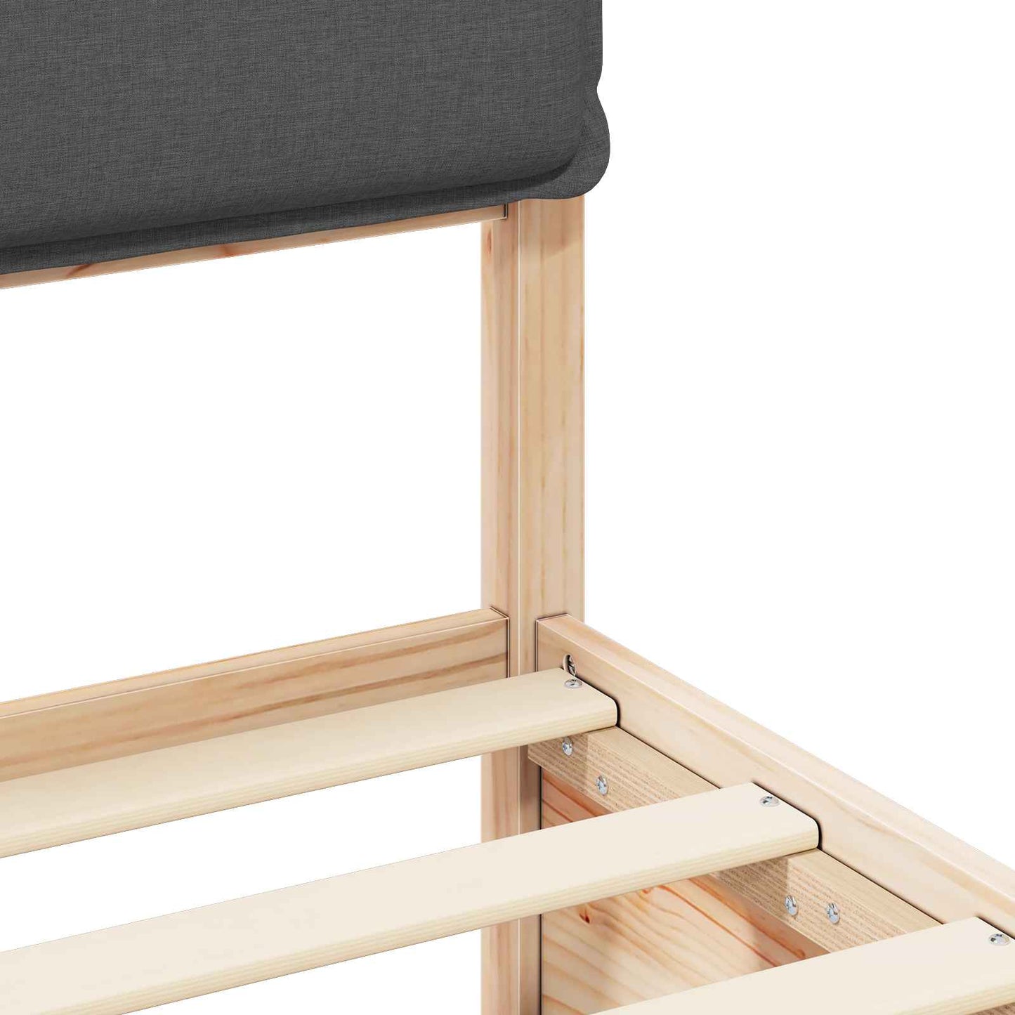 vidaXL Σκελετός Κρεβατιού με Επενδεδυμένο Κεφαλάρι Σκούρο Γκρι