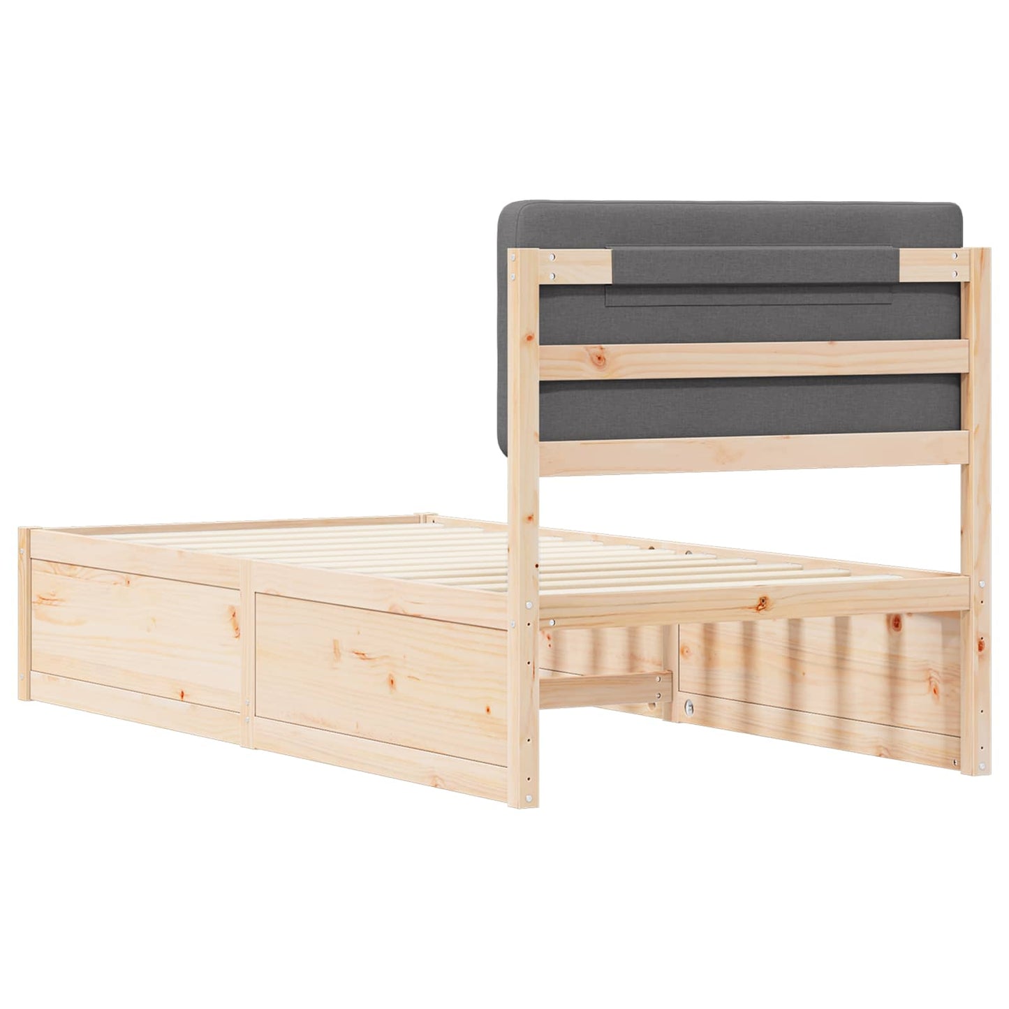 vidaXL Σκελετός Κρεβατιού με Επενδεδυμένο Κεφαλάρι Σκούρο Γκρι