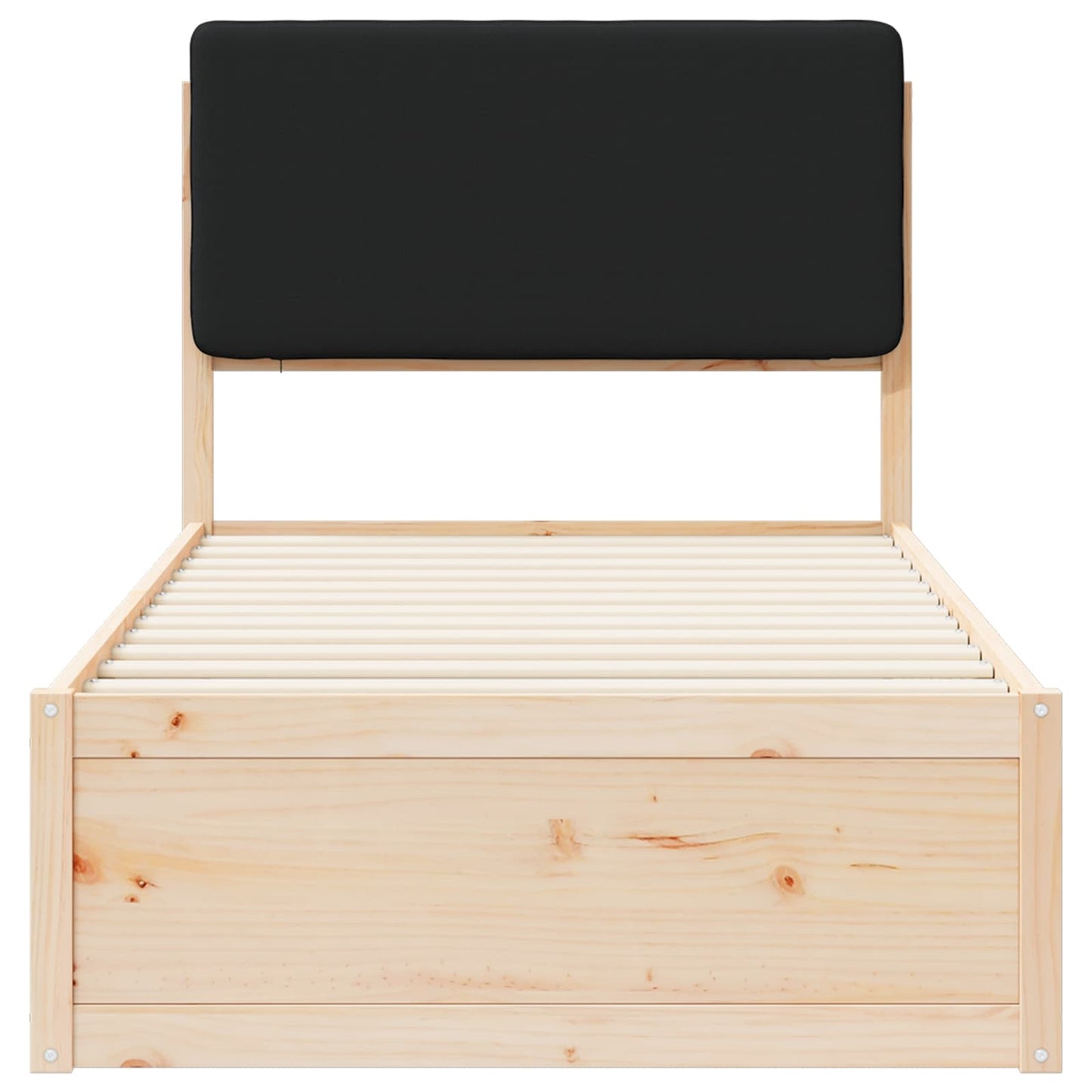 vidaXL Σκελετός Κρεβατιού με Επενδεδυμένο Κεφαλάρι Μαύρο 100 x 200 cm