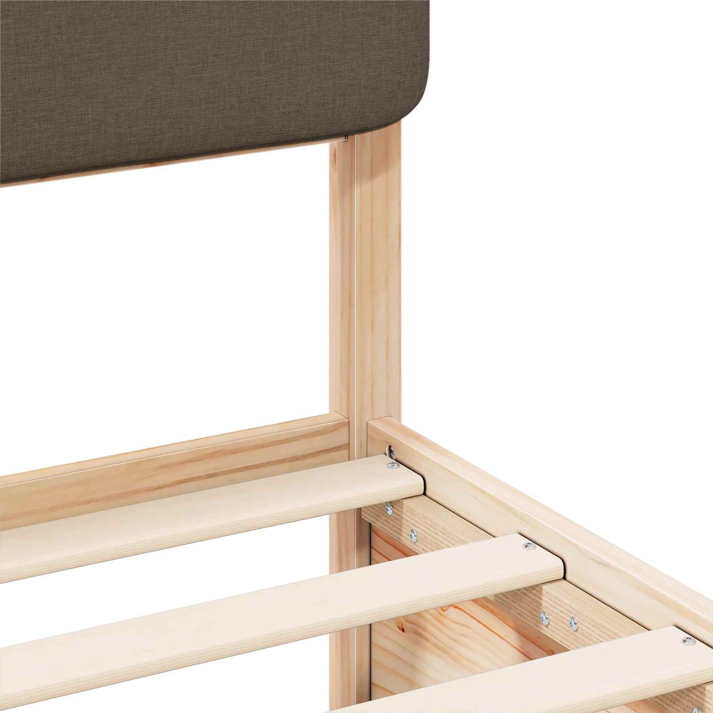 vidaXL Σκελετός Κρεβατιού με Επενδεδυμένο Κεφαλάρι Taupe 100 x 200 cm