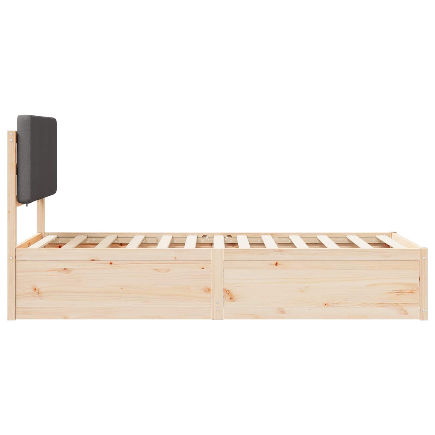 vidaXL Σκελετός Κρεβατιού με Επενδεδυμένο Κεφαλάρι Σκούρο Γκρι