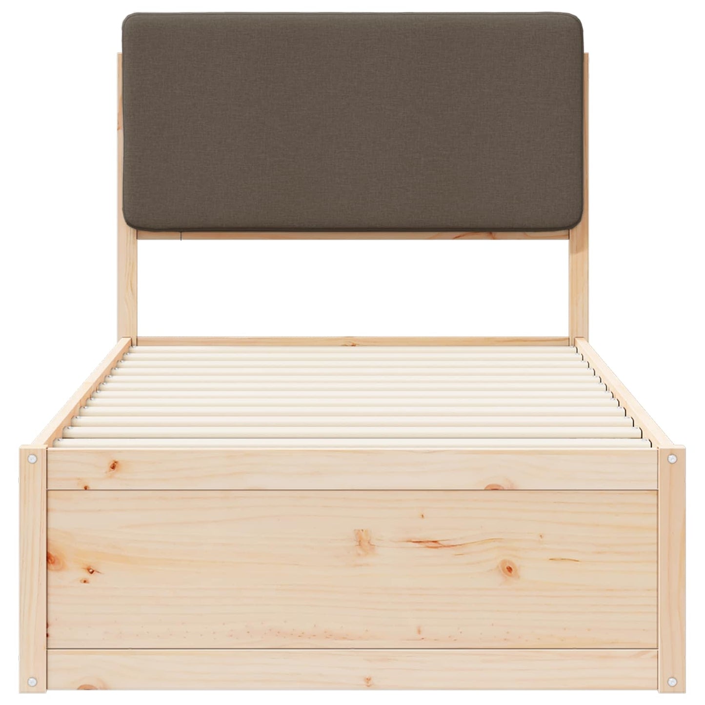 vidaXL Σκελετός Κρεβατιού με Επενδεδυμένο Κεφαλάρι Taupe 80 x 200 cm