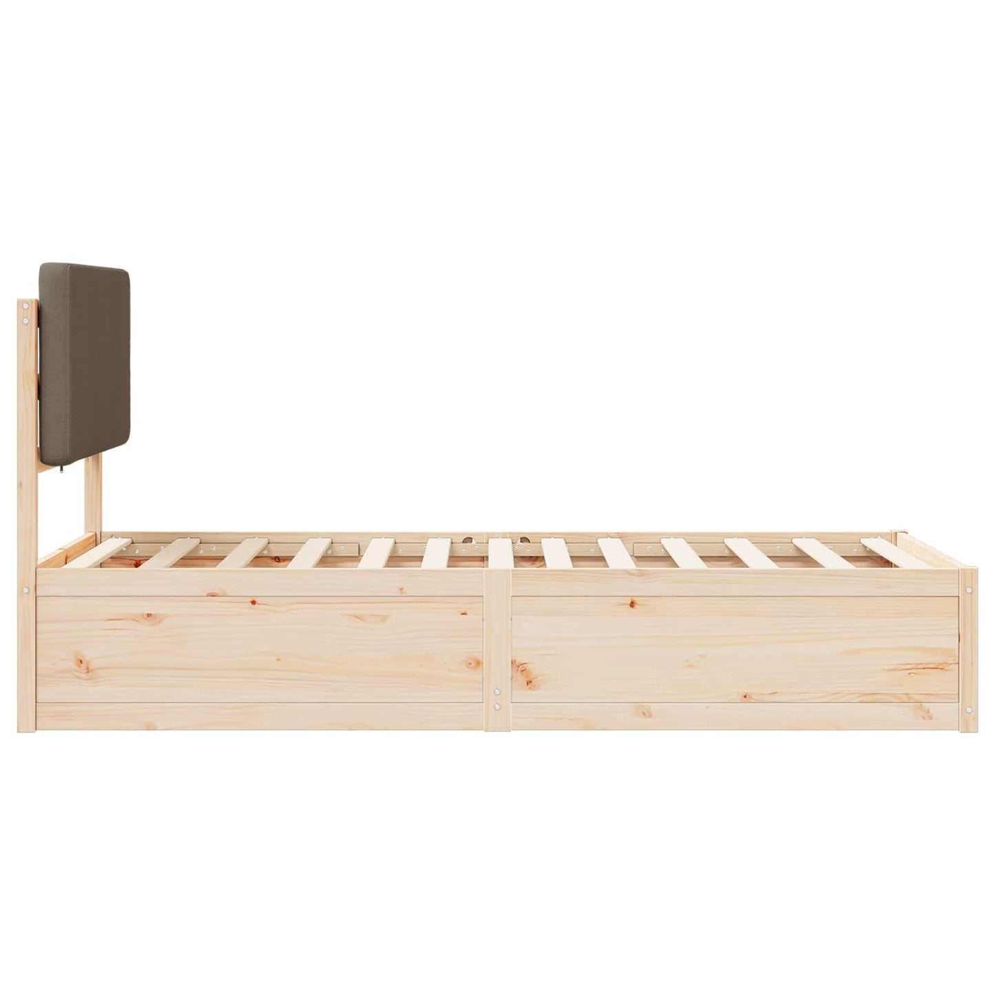 vidaXL Σκελετός Κρεβατιού με Επενδεδυμένο Κεφαλάρι Taupe 80 x 200 cm