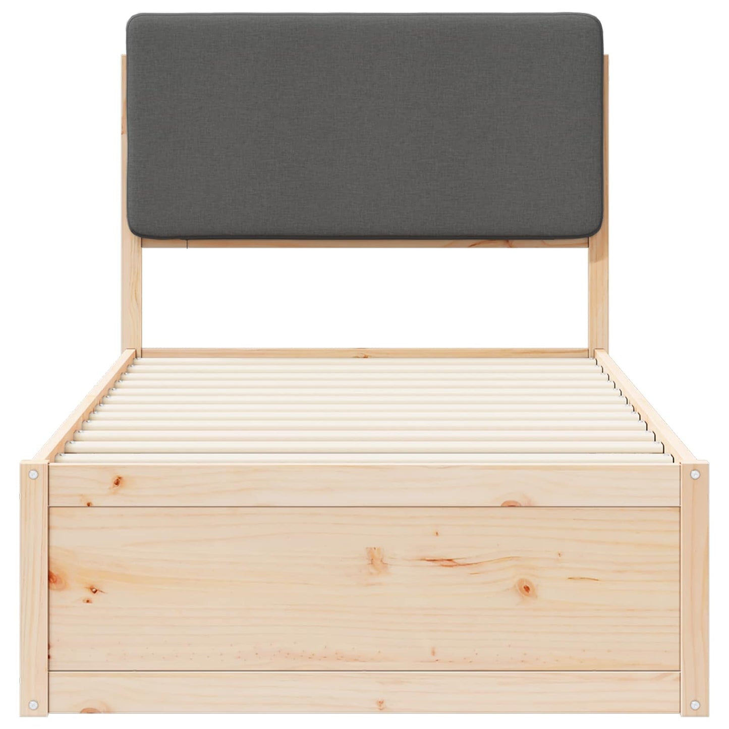 vidaXL Σκελετός Κρεβατιού με Επενδεδυμένο Κεφαλάρι Σκούρο Γκρι