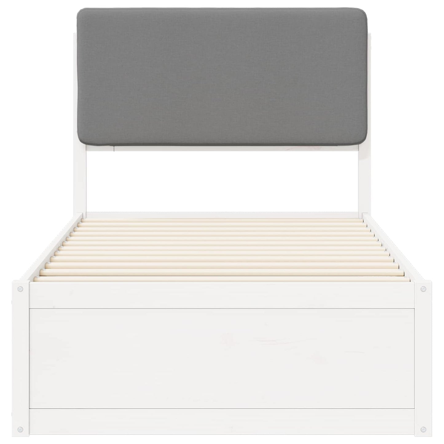 vidaXL Σκελετός Κρεβατιού με Επενδεδυμένο Κεφαλάρι Ανοιχτό γκρι