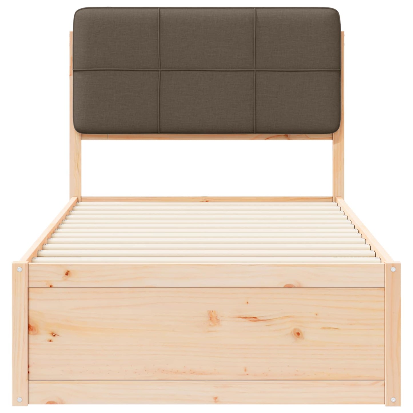 vidaXL Σκελετός Κρεβατιού με Επενδεδυμένο Κεφαλάρι Taupe 80 x 200 cm