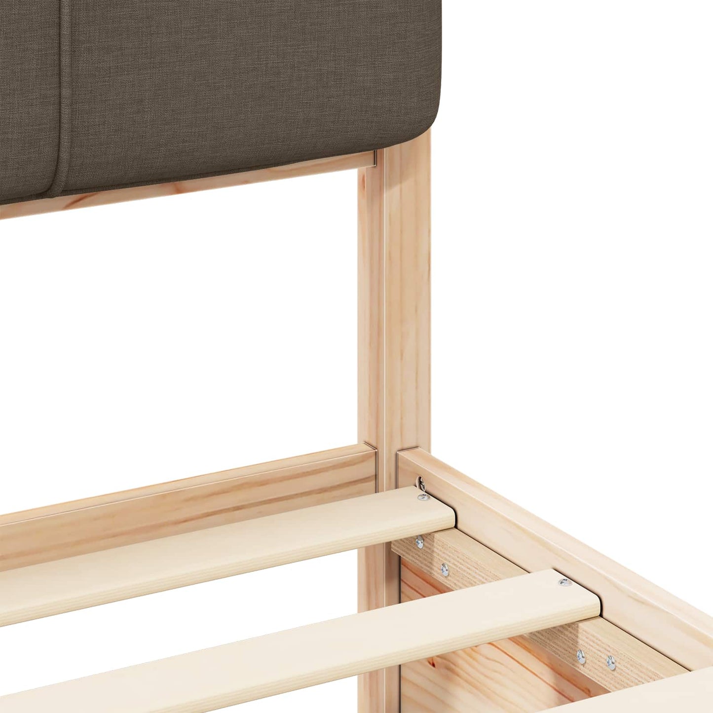 vidaXL Σκελετός Κρεβατιού με Επενδεδυμένο Κεφαλάρι Taupe 90 x 190 cm