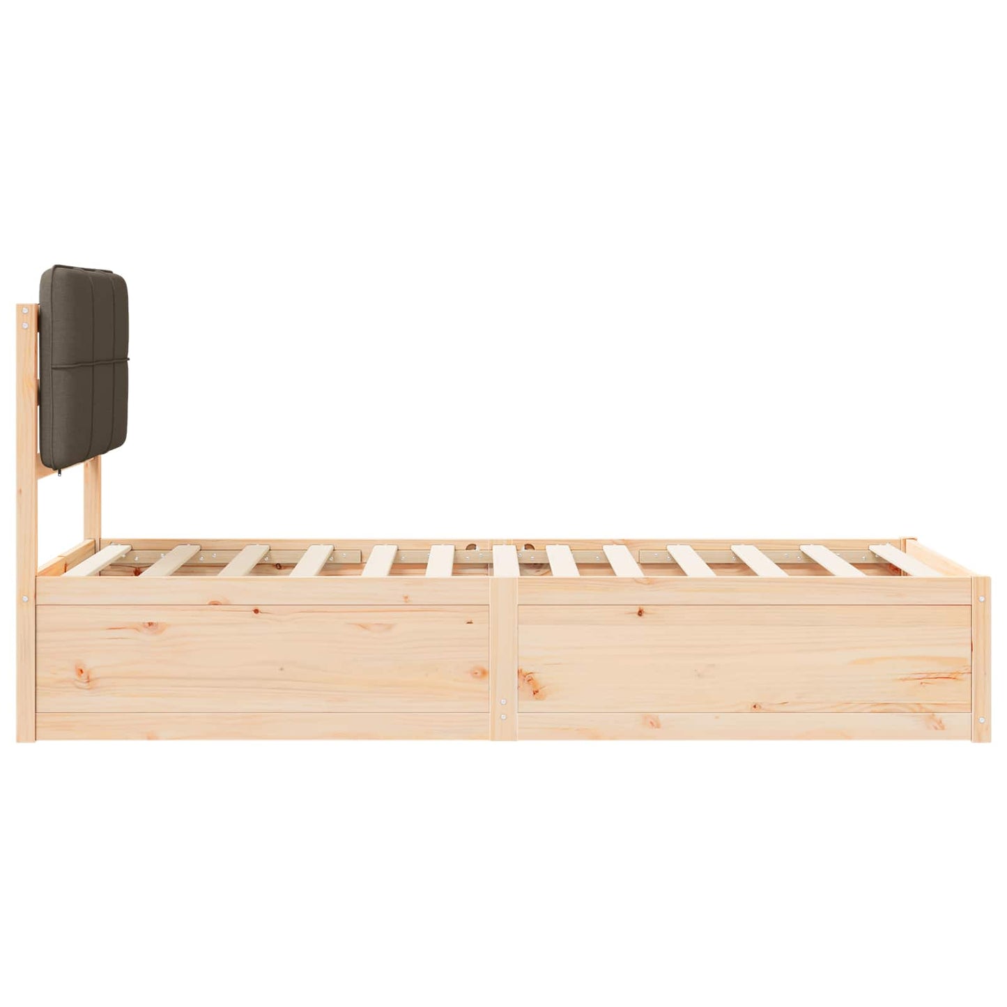 vidaXL Σκελετός Κρεβατιού με Επενδεδυμένο Κεφαλάρι Taupe 90 x 190 cm