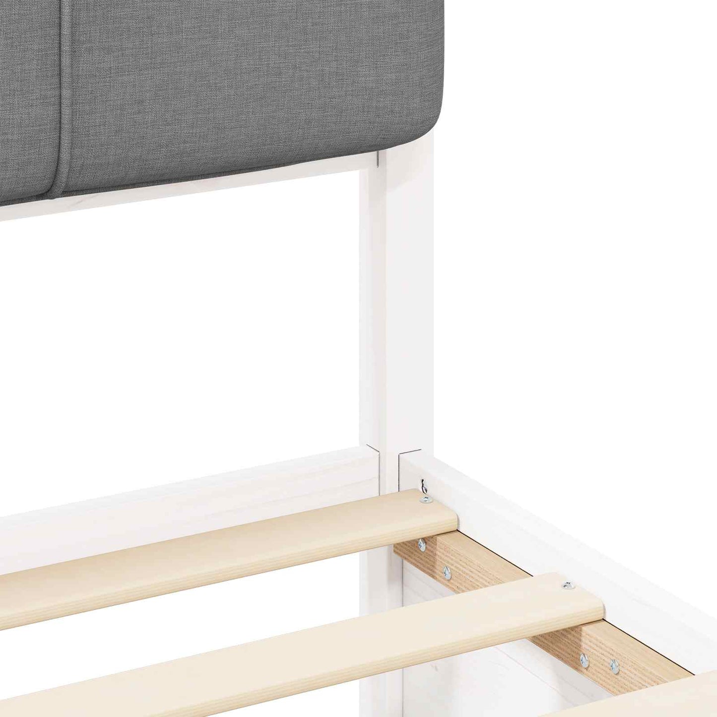 vidaXL Σκελετός Κρεβατιού με Επενδεδυμένο Κεφαλάρι Ανοιχτό γκρι