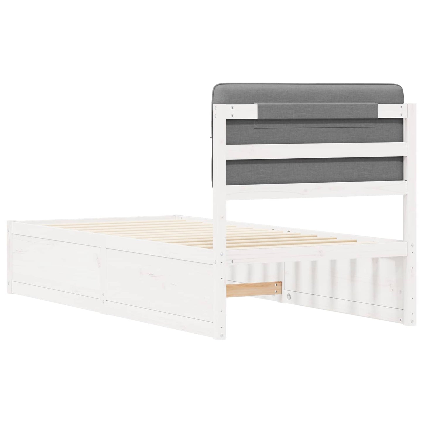 vidaXL Σκελετός Κρεβατιού με Επενδεδυμένο Κεφαλάρι Ανοιχτό γκρι