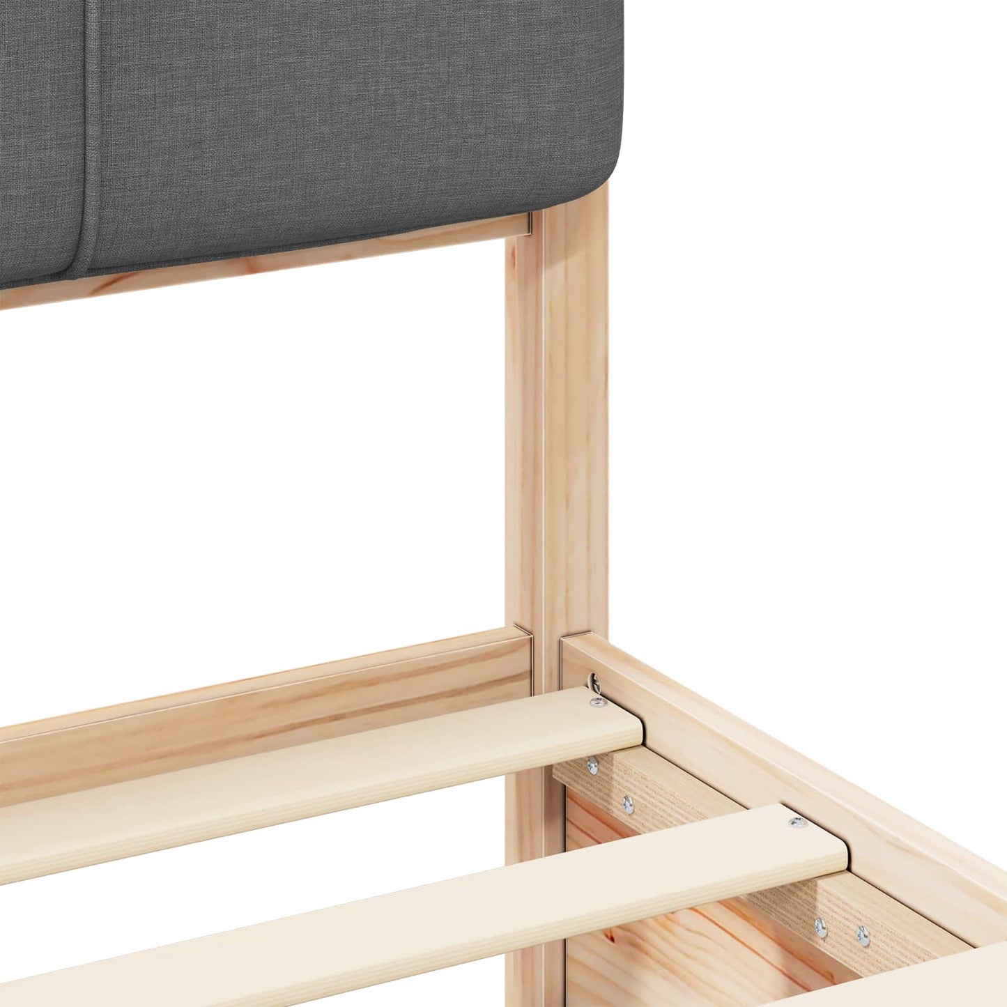 vidaXL Σκελετός Κρεβατιού με Επενδεδυμένο Κεφαλάρι Σκούρο Γκρι