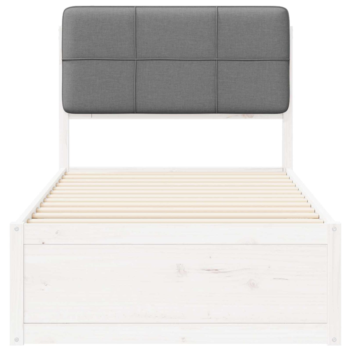 vidaXL Σκελετός Κρεβατιού με Επενδεδυμένο Κεφαλάρι Ανοιχτό γκρι