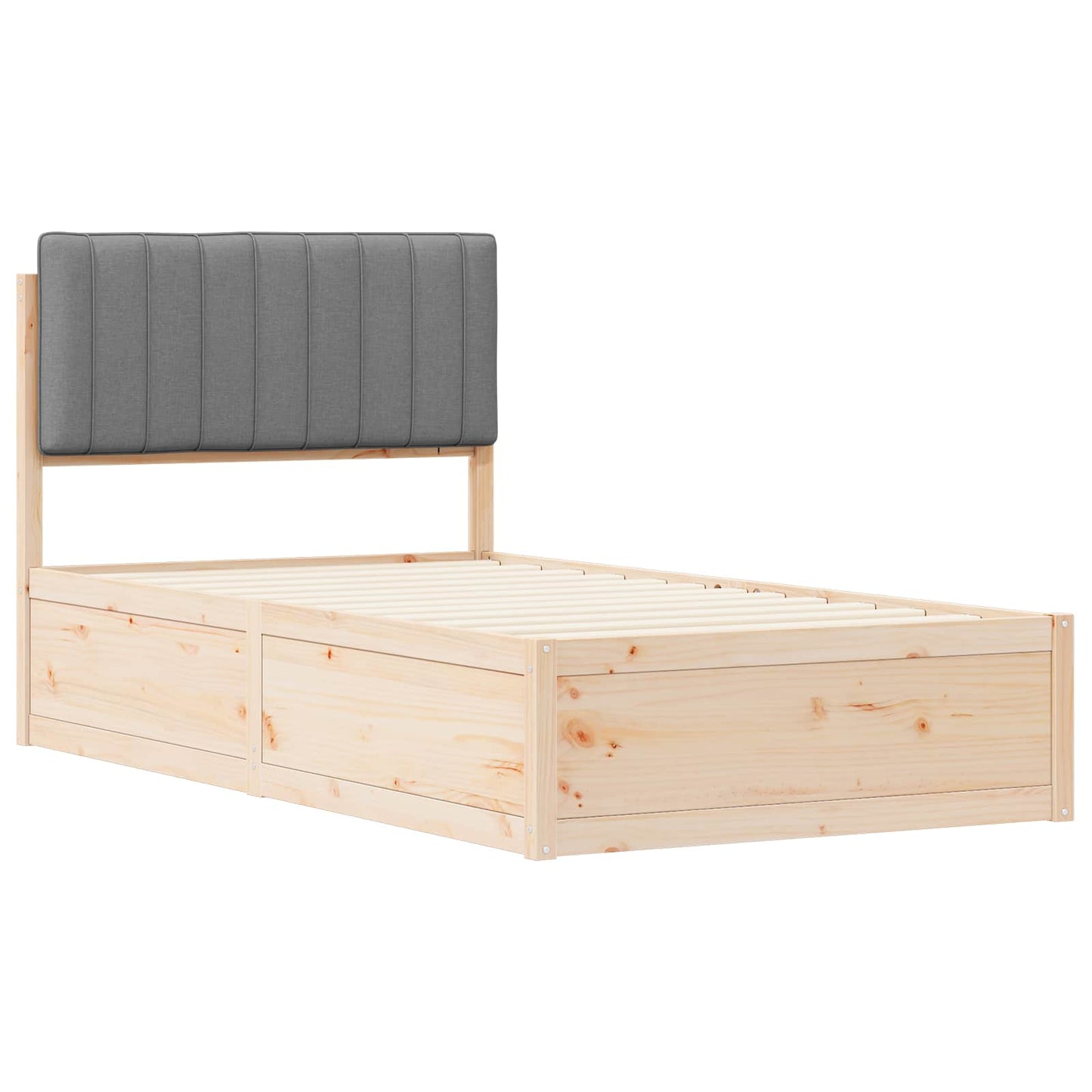 vidaXL Σκελετός Κρεβατιού με Επενδεδυμένο Κεφαλάρι Ανοιχτό γκρι