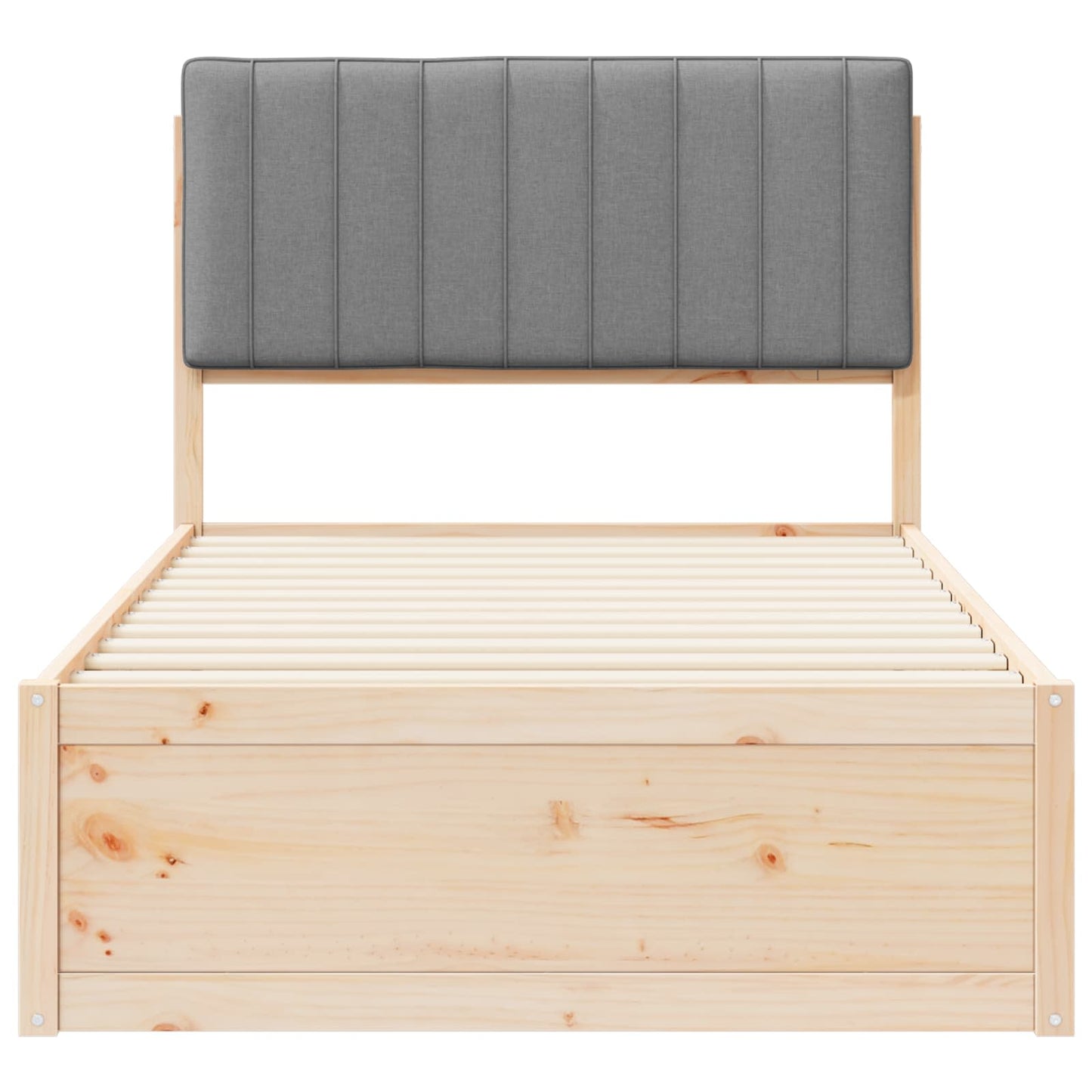 vidaXL Σκελετός Κρεβατιού με Επενδεδυμένο Κεφαλάρι Ανοιχτό γκρι