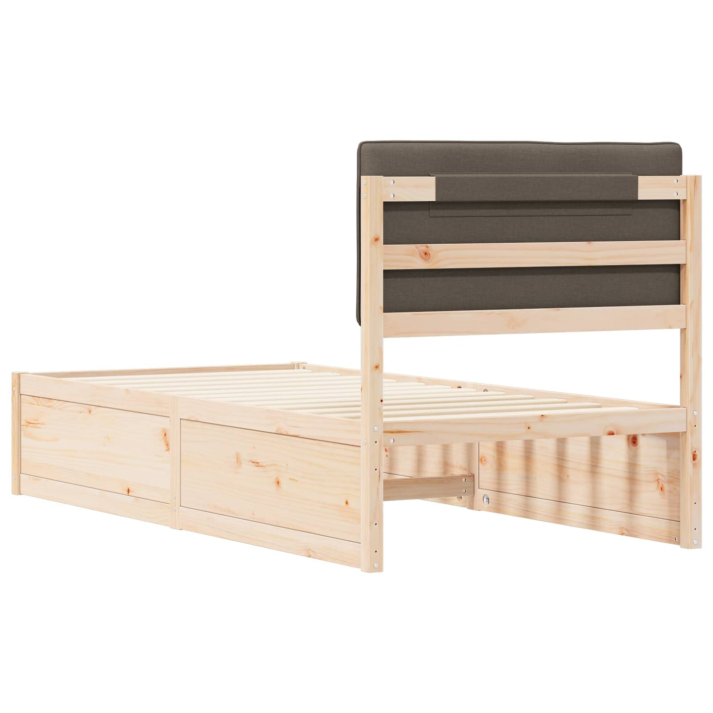 vidaXL Σκελετός Κρεβατιού με Επενδεδυμένο Κεφαλάρι Taupe 100 x 200 cm