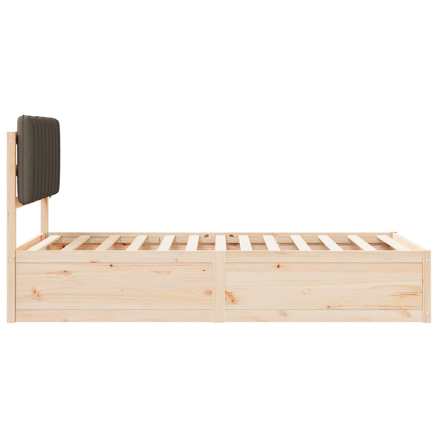 vidaXL Σκελετός Κρεβατιού με Επενδεδυμένο Κεφαλάρι Taupe 100 x 200 cm