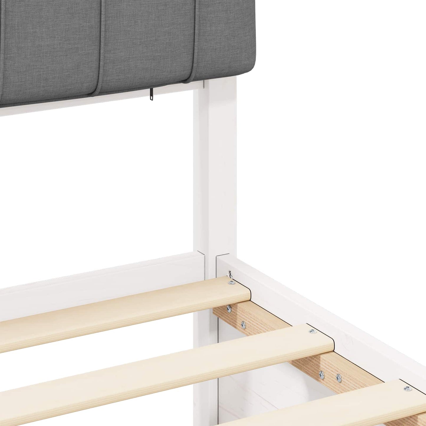 vidaXL Σκελετός Κρεβατιού με Επενδεδυμένο Κεφαλάρι Ανοιχτό γκρι